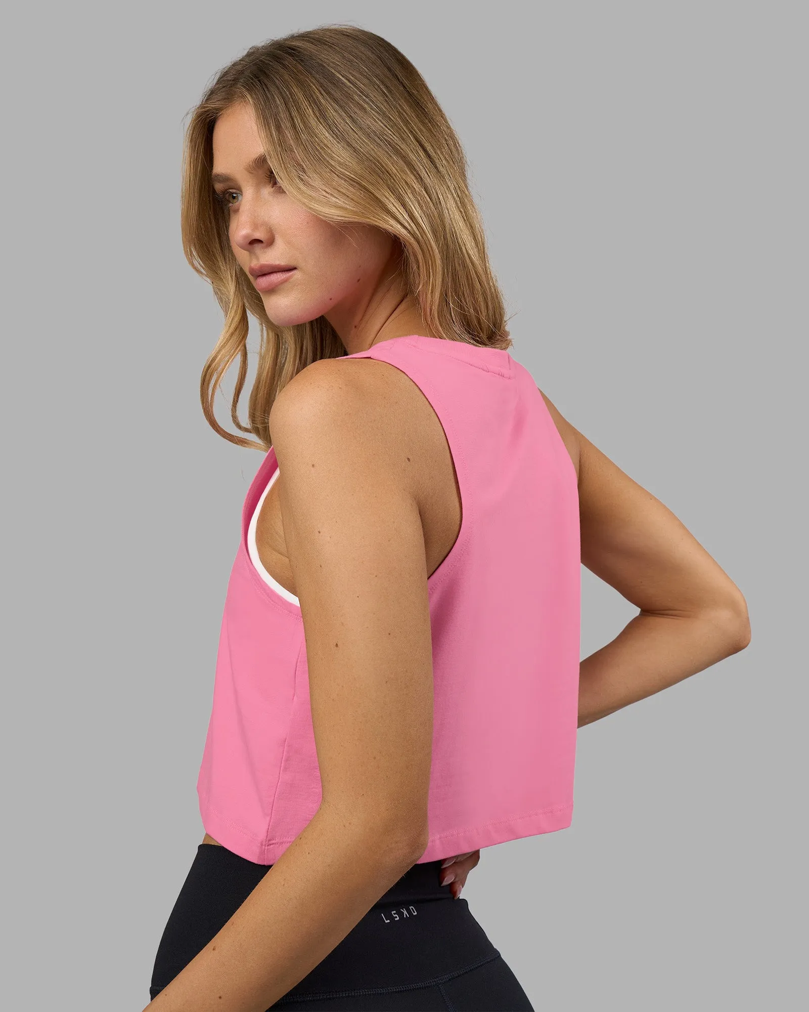 Go-To FLXCotton Tank - Candy Pink-White sold by LSKD product image thumbnail 3