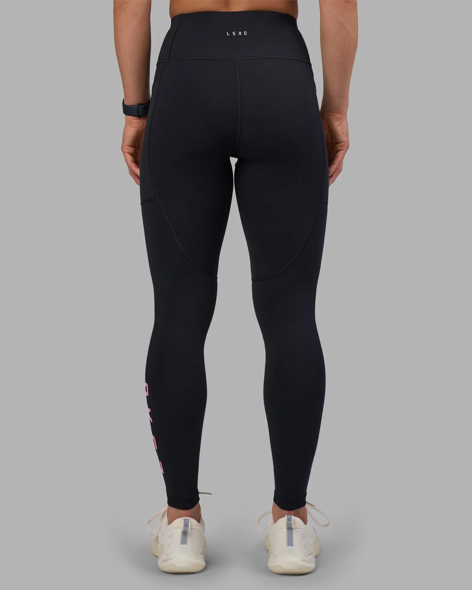 Rep Ultra High-Rise Full Length Legging Pockets - Black-Candy Pink sold by LSKD product image thumbnail 3