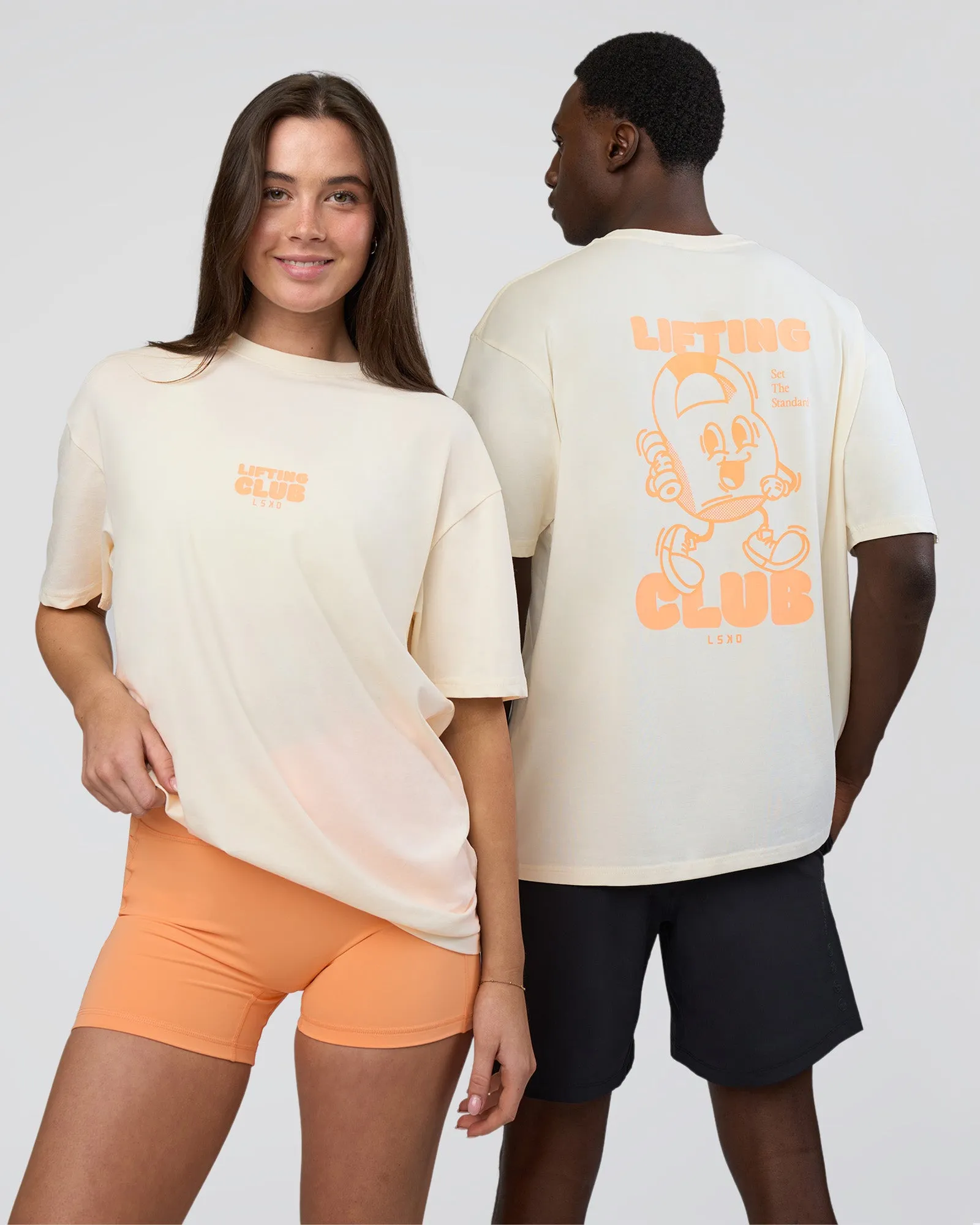 Kettle B FLXCotton Oversized Tee - Sugar Swizzle-Cantaloupe sold by LSKD