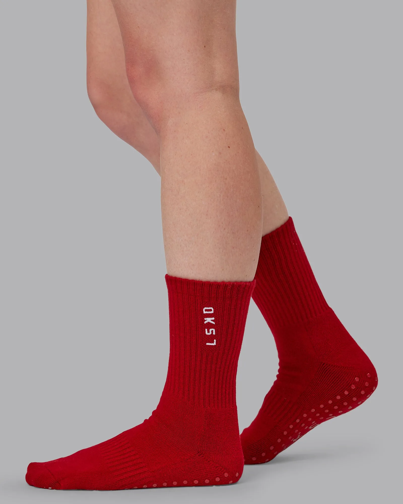 Signal Crew Pilates Grip Sock - Cherry Lacquer-Marshmallow sold by LSKD product image thumbnail 3