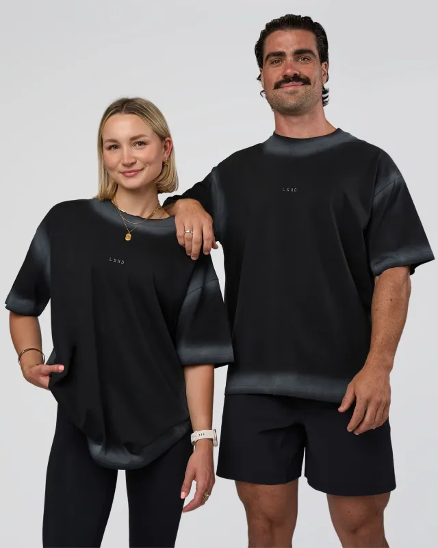 Urban Blur Heavyweight Unisex Oversized Tee - Black-Dark Storm sold by LSKD