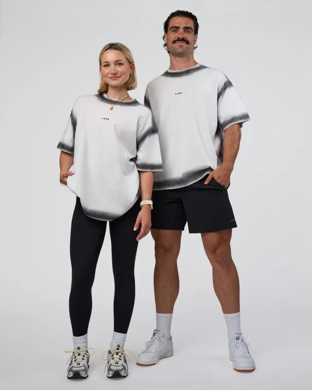 Urban Blur Heavyweight Unisex Oversized Tee - White-Black sold by LSKD