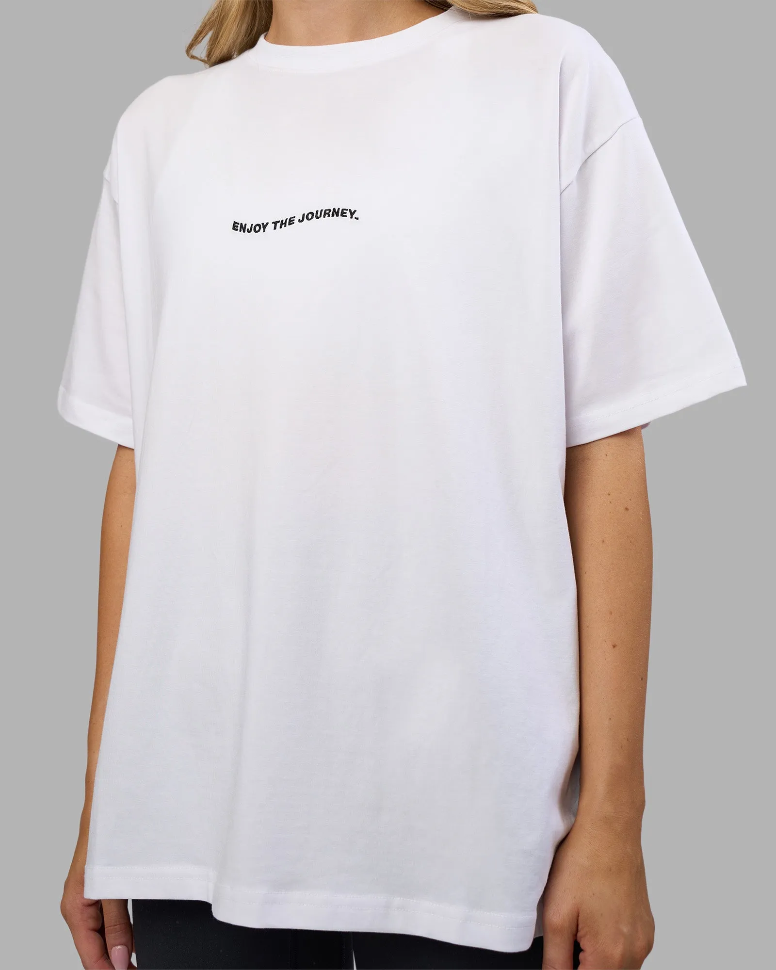 Go-To E.T.J FLXCotton Oversized Tee - White-Black sold by LSKD product image thumbnail 5