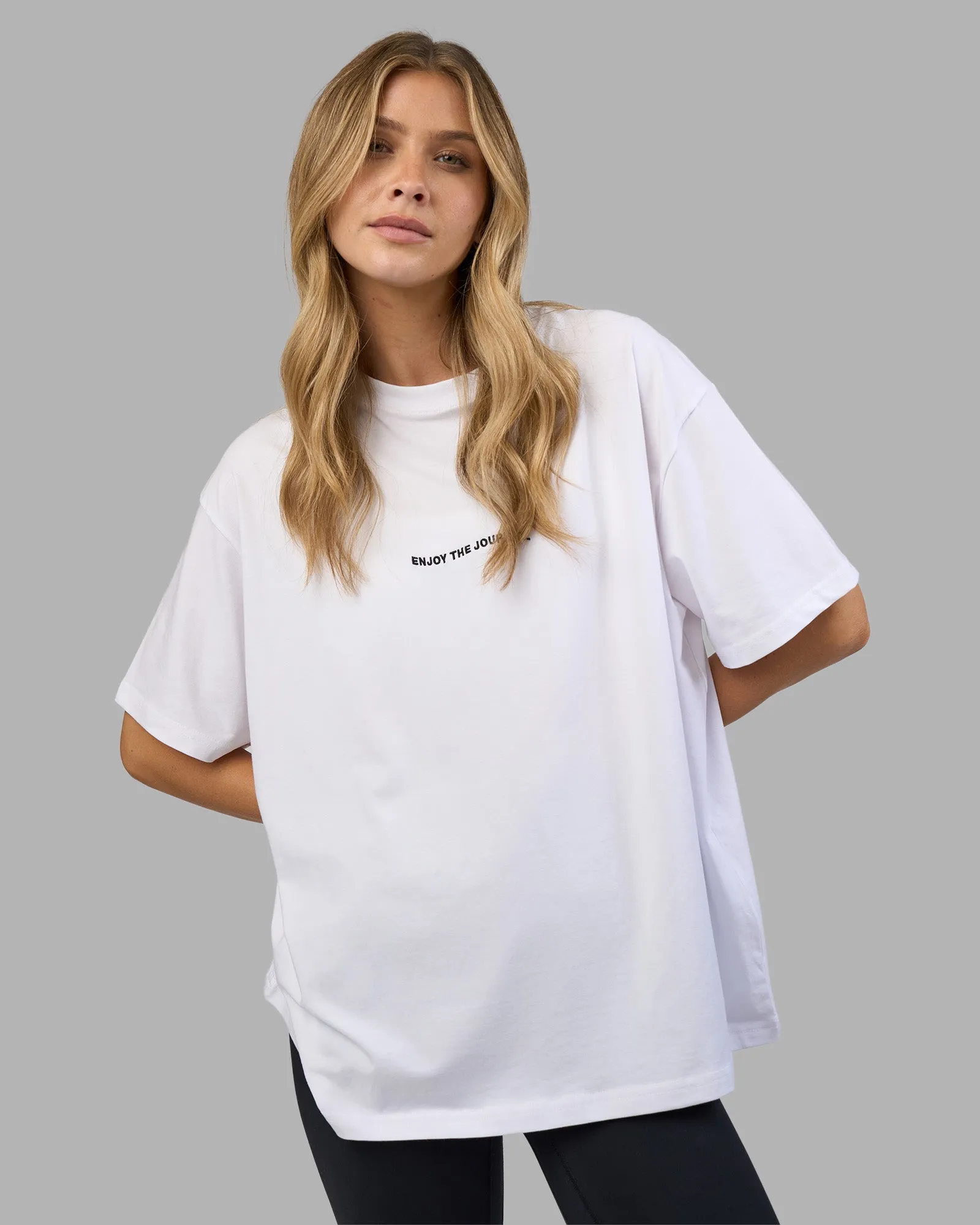 Go-To E.T.J FLXCotton Oversized Tee - White-Black sold by LSKD