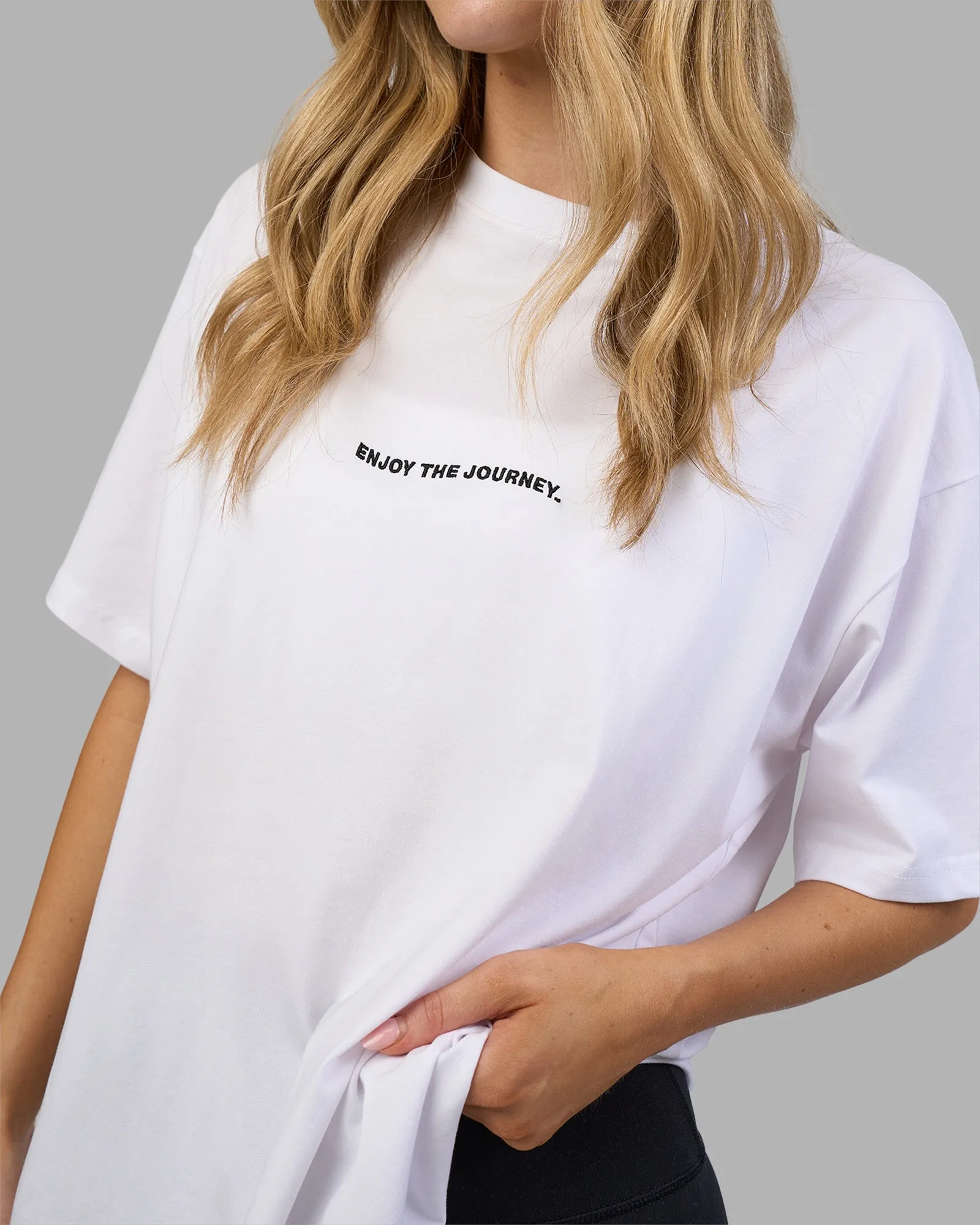 Go-To E.T.J FLXCotton Oversized Tee - White-Black sold by LSKD product image thumbnail 2