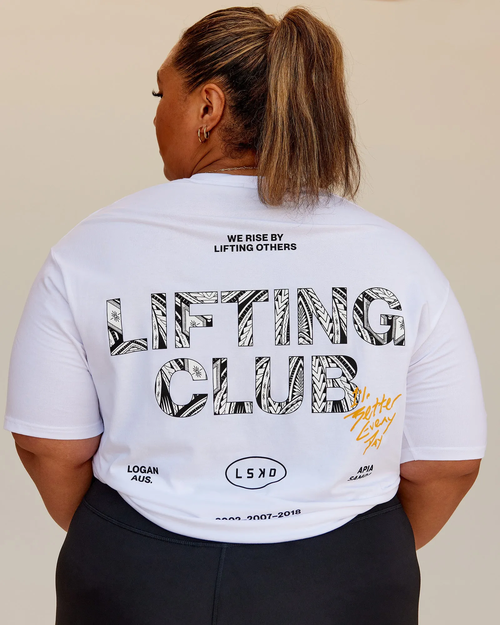Lilz Lifting Club FLXCotton Oversized Tee - White sold by LSKD product image thumbnail 3