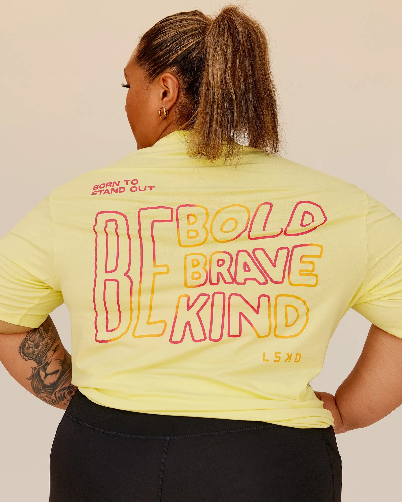 Bold Brave and Kind FLXCotton Oversized Tee - Lemon Fizz sold by LSKD product image thumbnail 2
