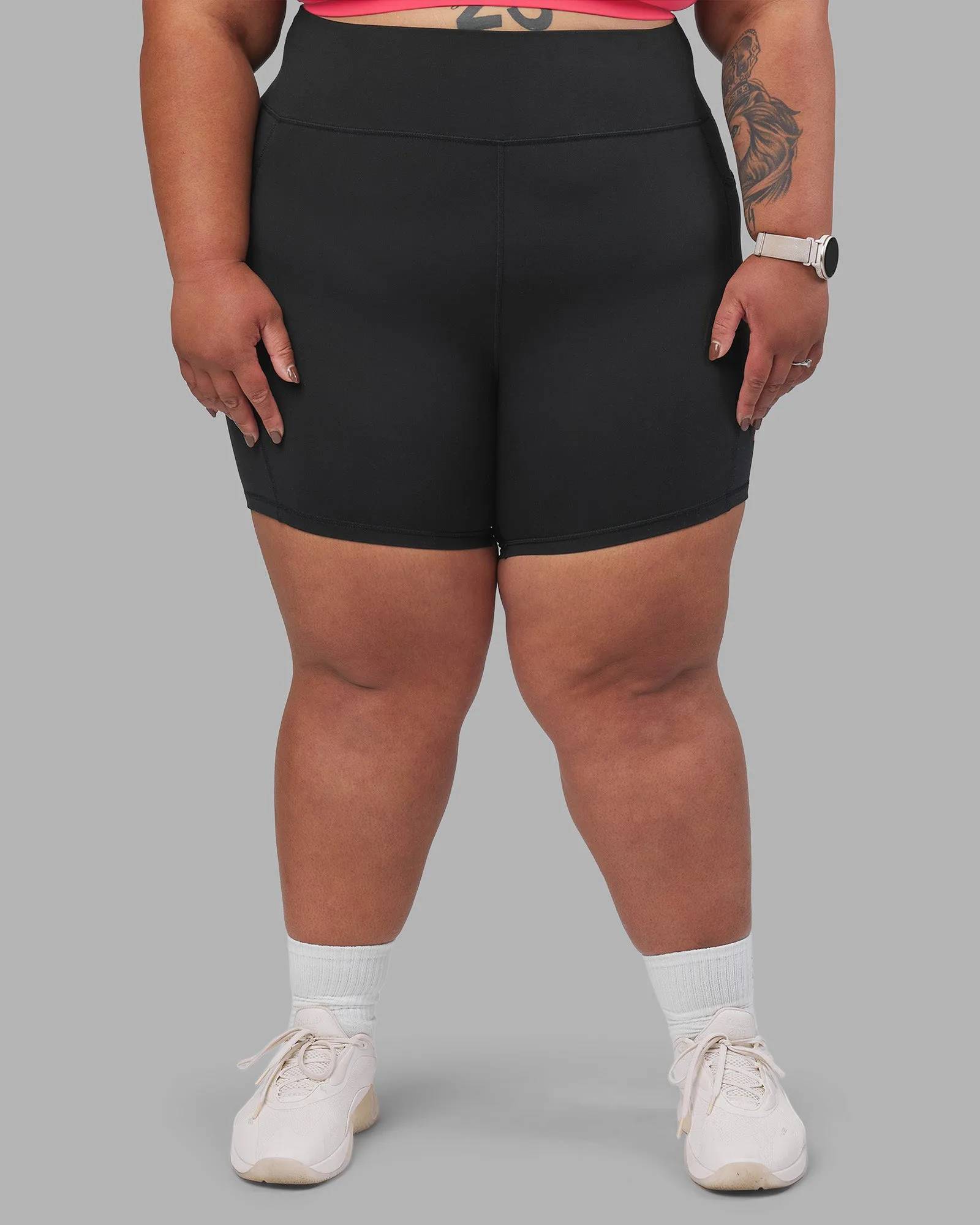 Rep Ultra High-Rise 6" Short Pockets - Black-Bright Raspberry sold by LSKD product image thumbnail 4