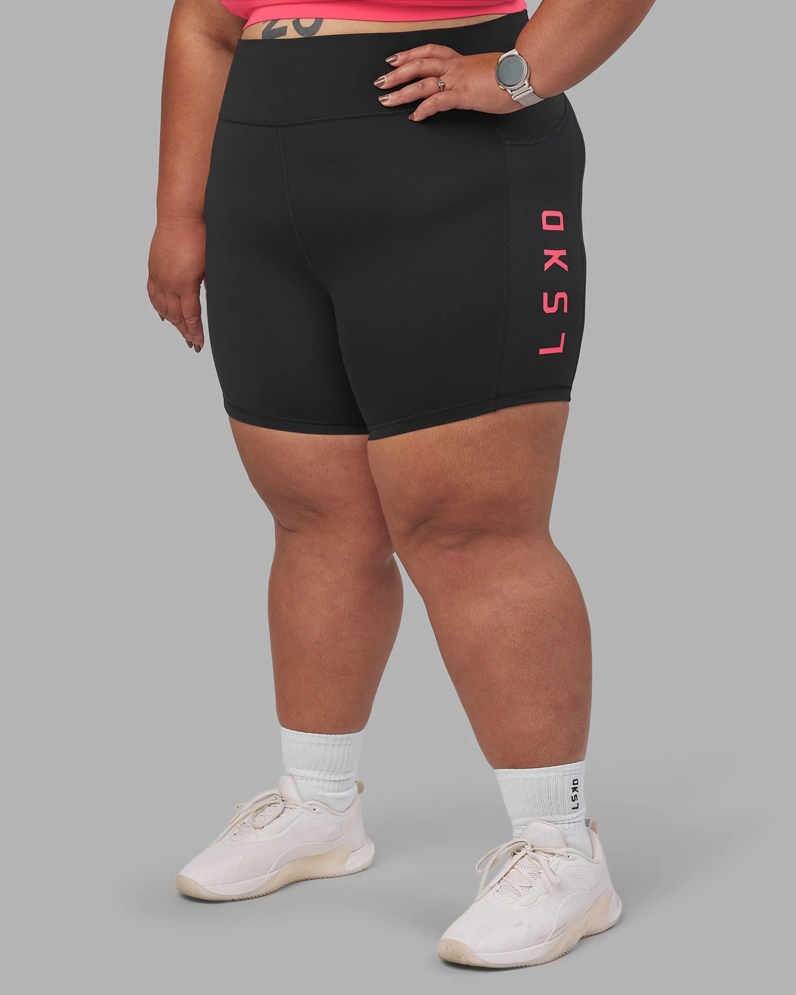 Rep Ultra High-Rise 6" Short Pockets - Black-Bright Raspberry sold by LSKD product image thumbnail 3