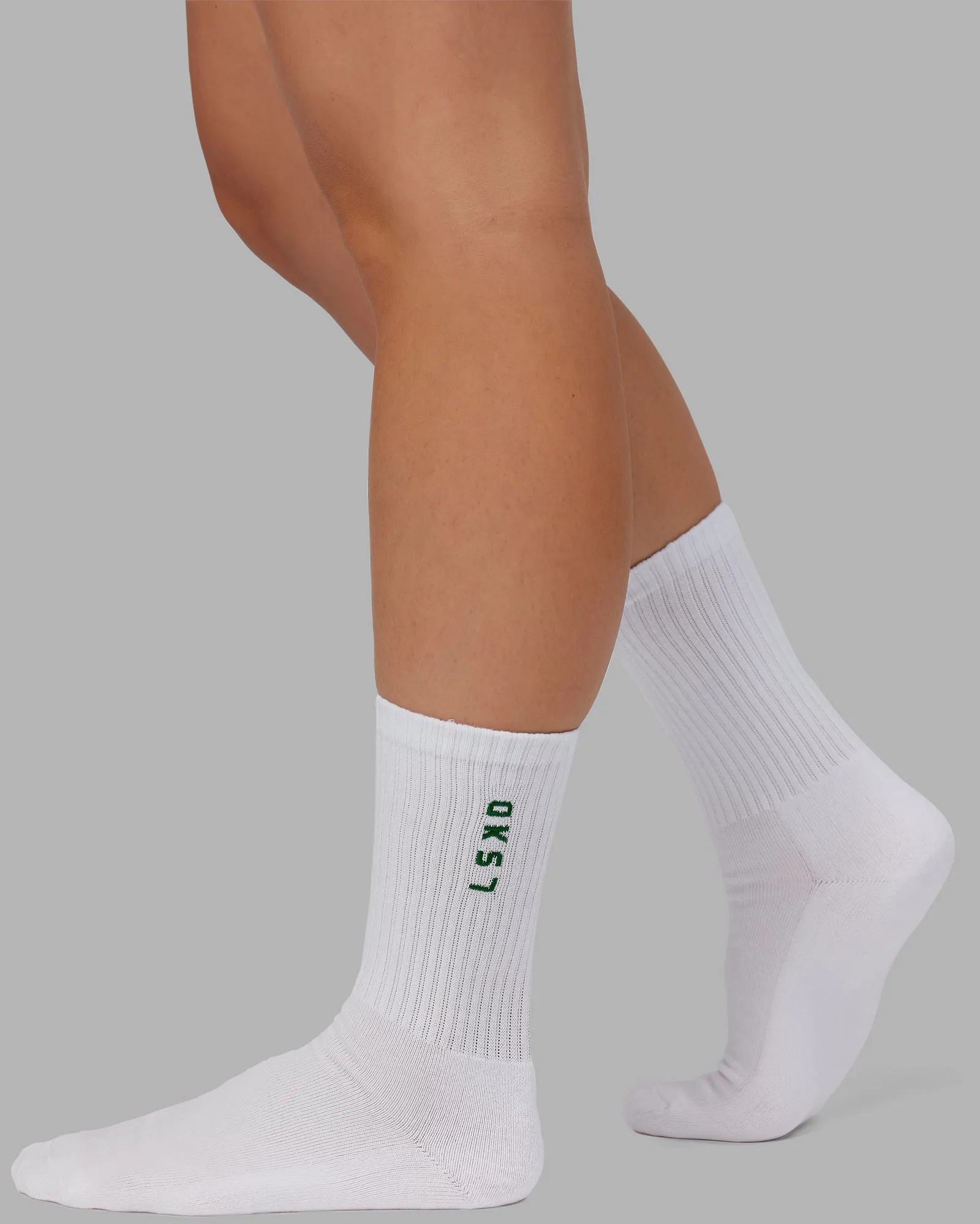 Signal 3 Pack Crew Socks - White-Malachite-Dahlia Purple-Cayenne sold by LSKD product image thumbnail 2