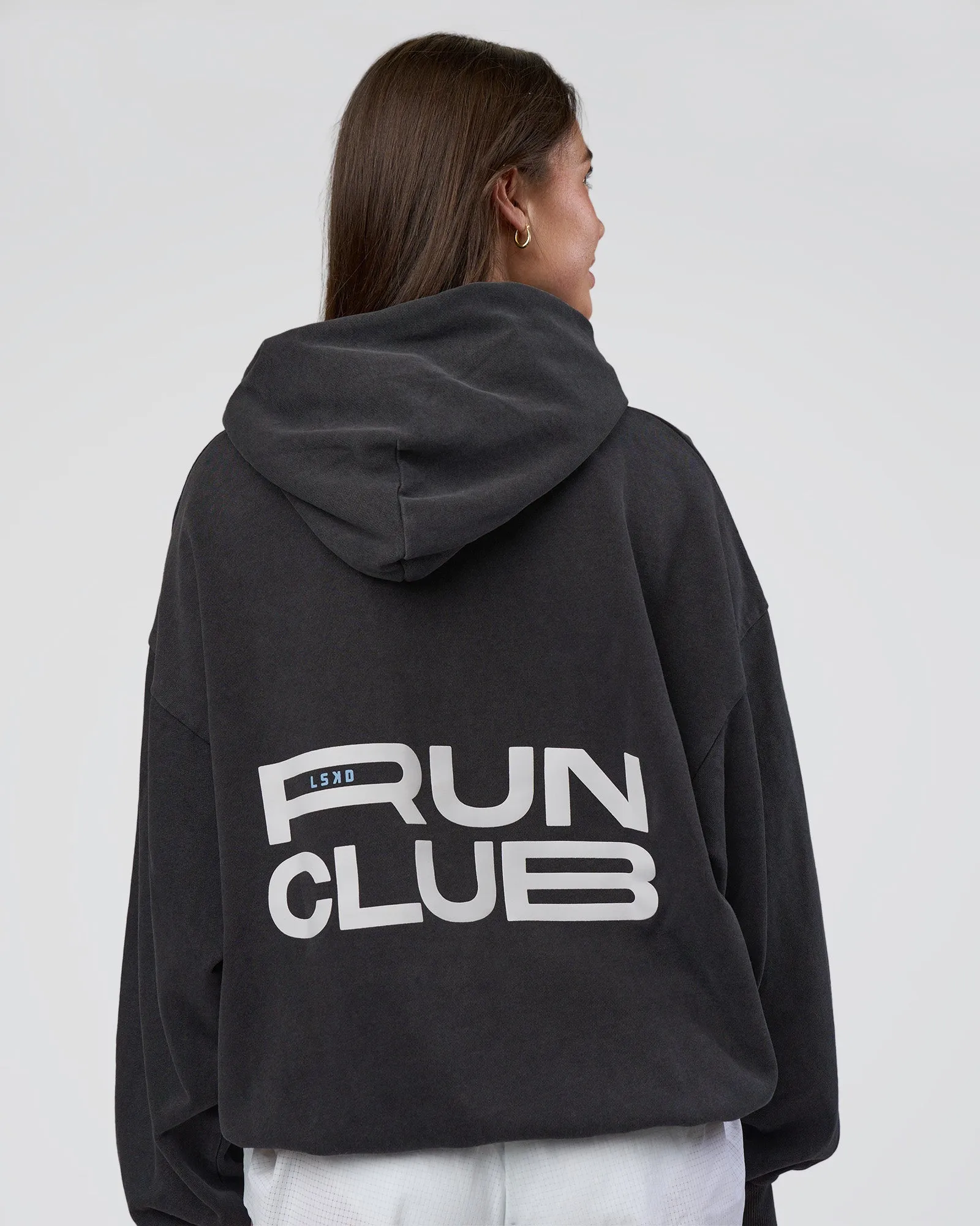 Runner’s Unisex Oversized Hoodie - Black Washed-White sold by LSKD product image thumbnail 5