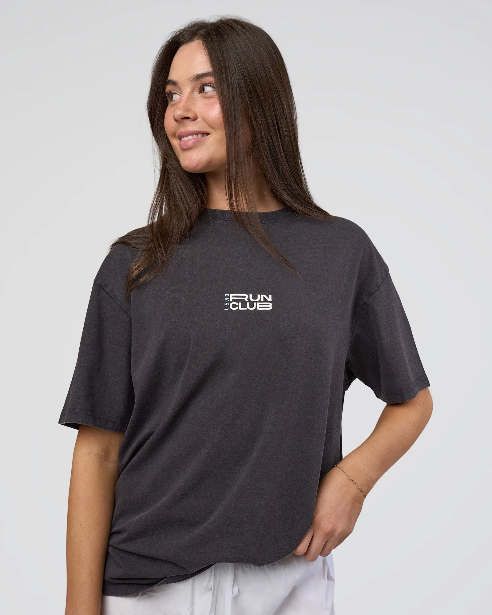 Runner's FLXCotton Oversized Tee - Black Washed-White sold by LSKD product image thumbnail 5