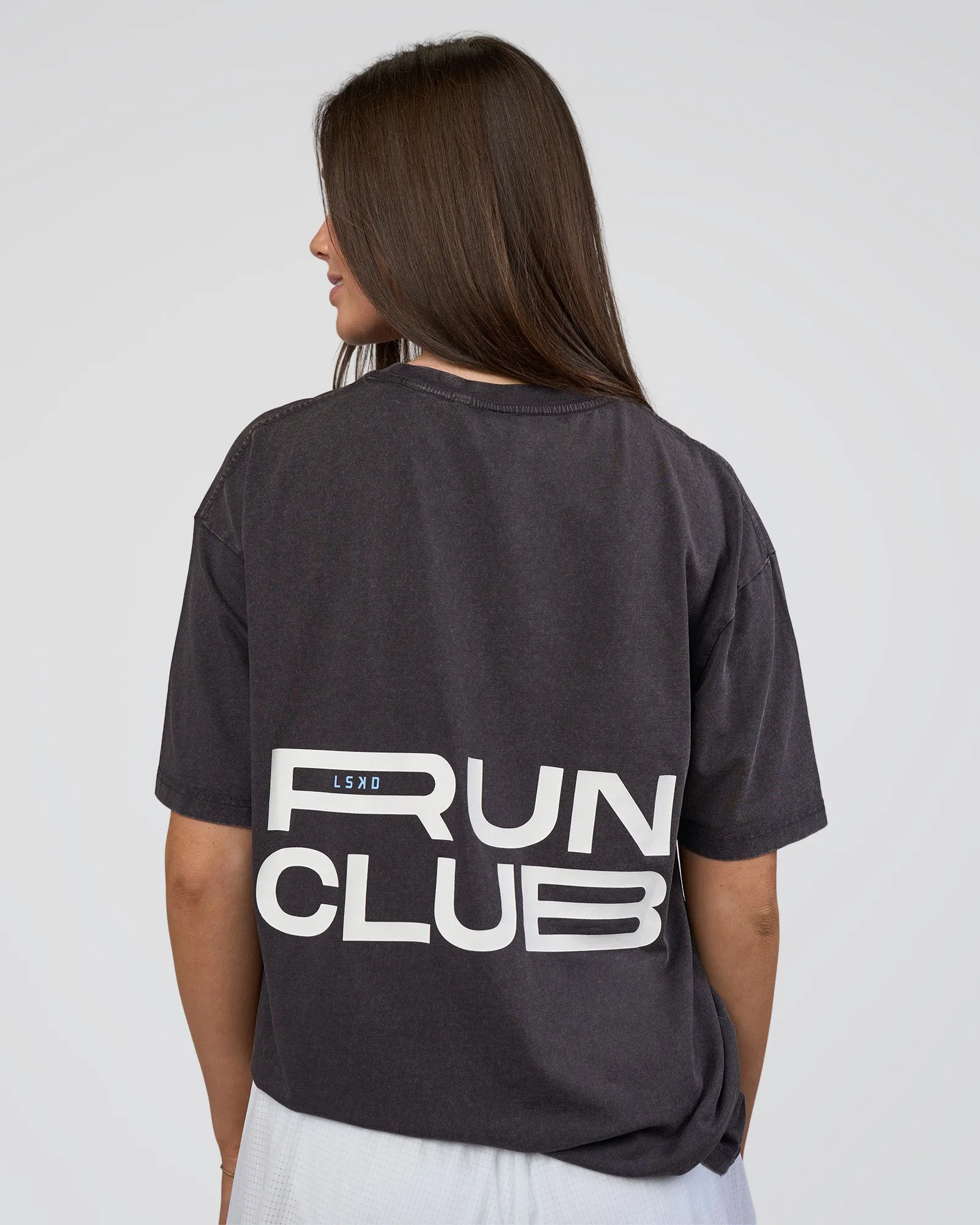 Runner's FLXCotton Oversized Tee - Black Washed-White sold by LSKD product image thumbnail 4