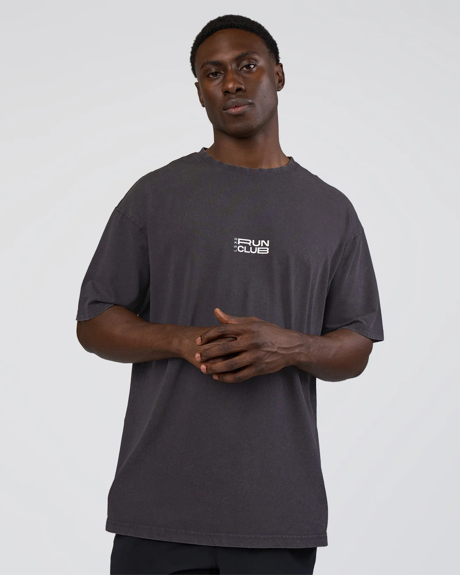 Runner's FLXCotton Oversized Tee - Black Washed-White sold by LSKD product image thumbnail 3