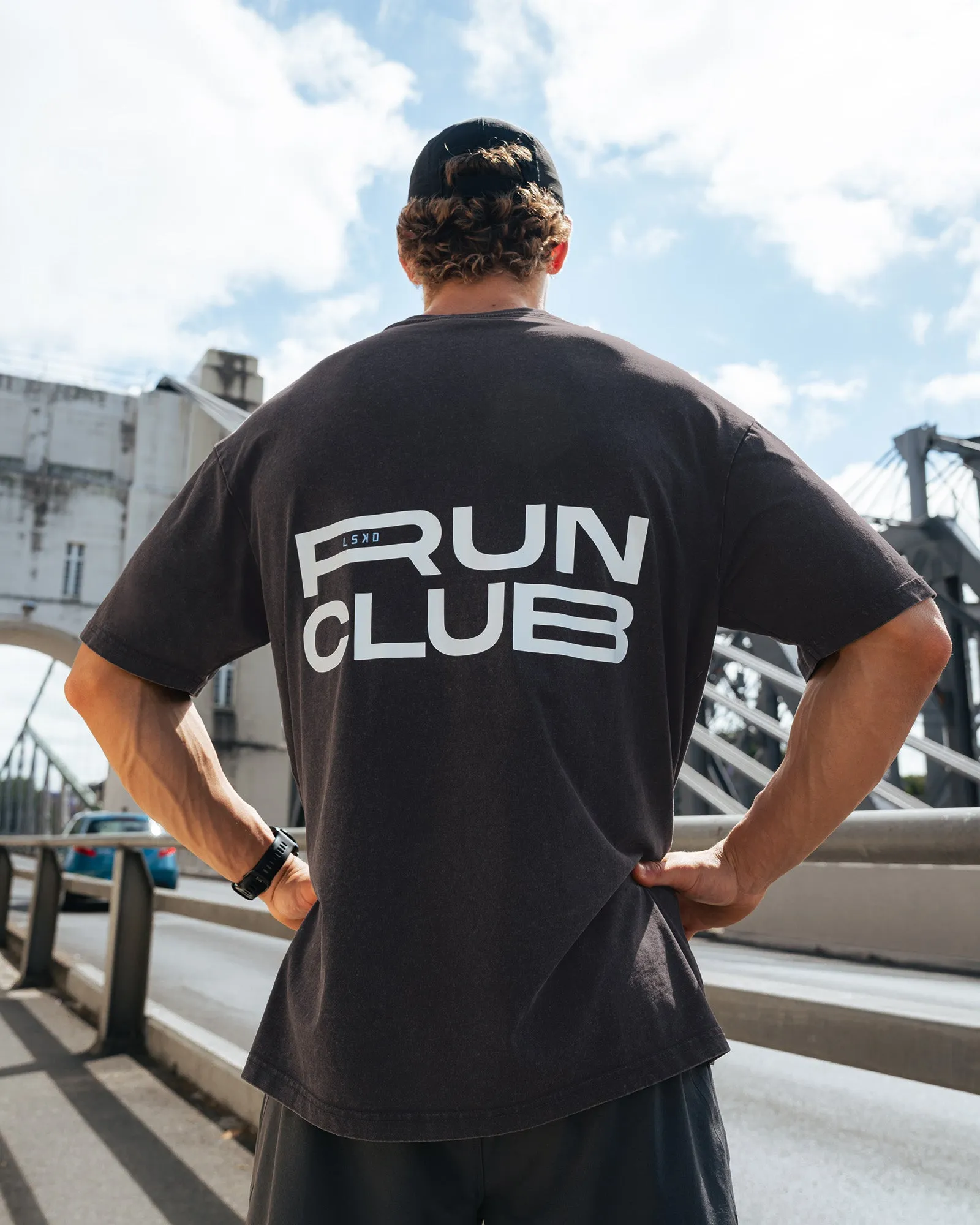 Runner's FLXCotton Oversized Tee - Black Washed-White sold by LSKD product image thumbnail 2