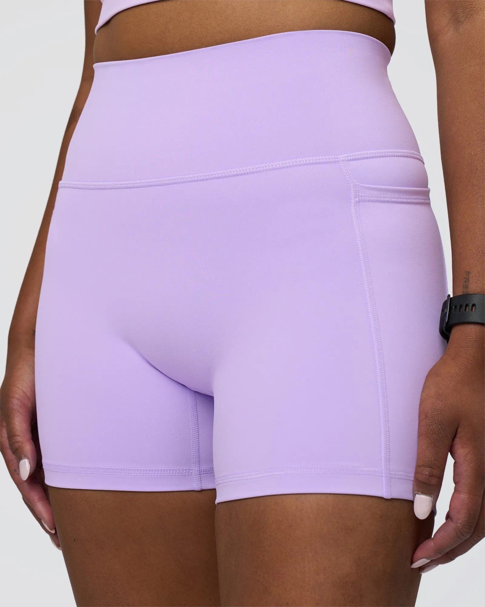 Fusion Ultra High-Rise 4" Short Pockets - Pale Lilac sold by LSKD product image thumbnail 3