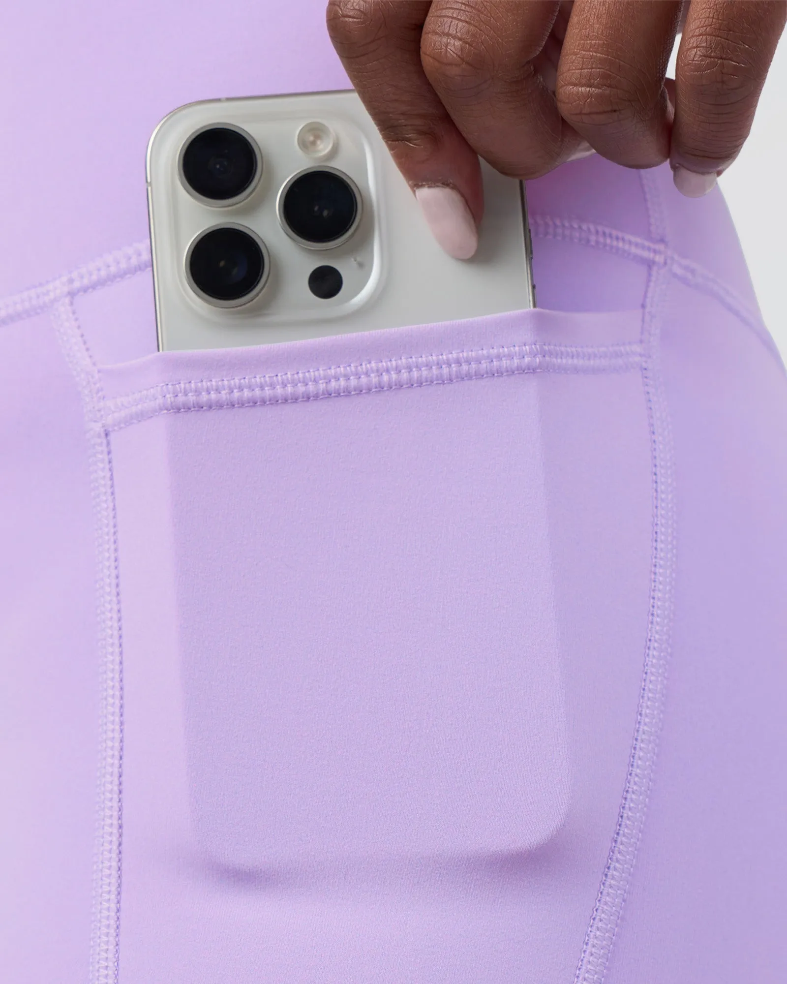 Fusion Ultra High-Rise 4" Short Pockets - Pale Lilac sold by LSKD product image thumbnail 5