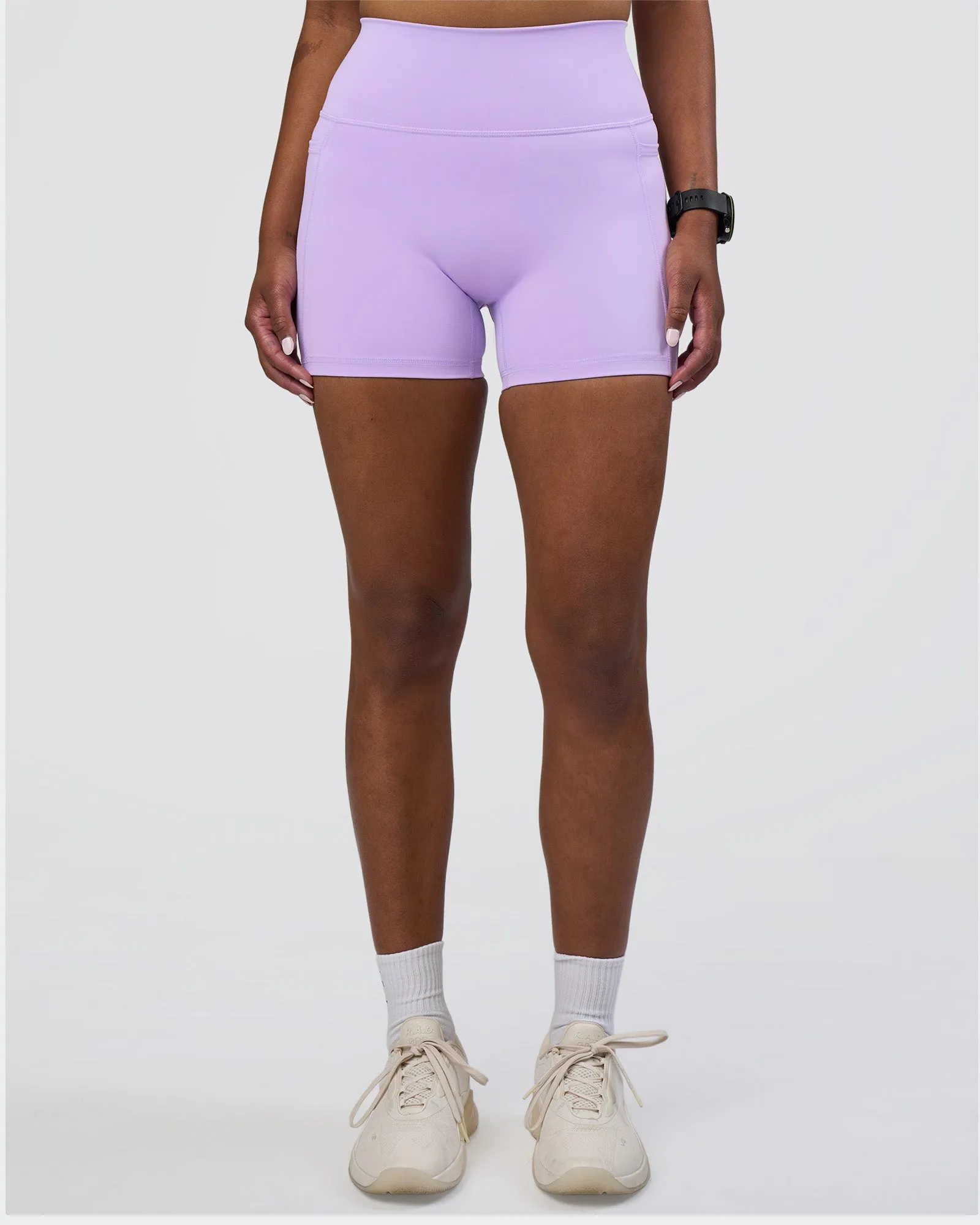 Fusion Ultra High-Rise 4" Short Pockets - Pale Lilac sold by LSKD