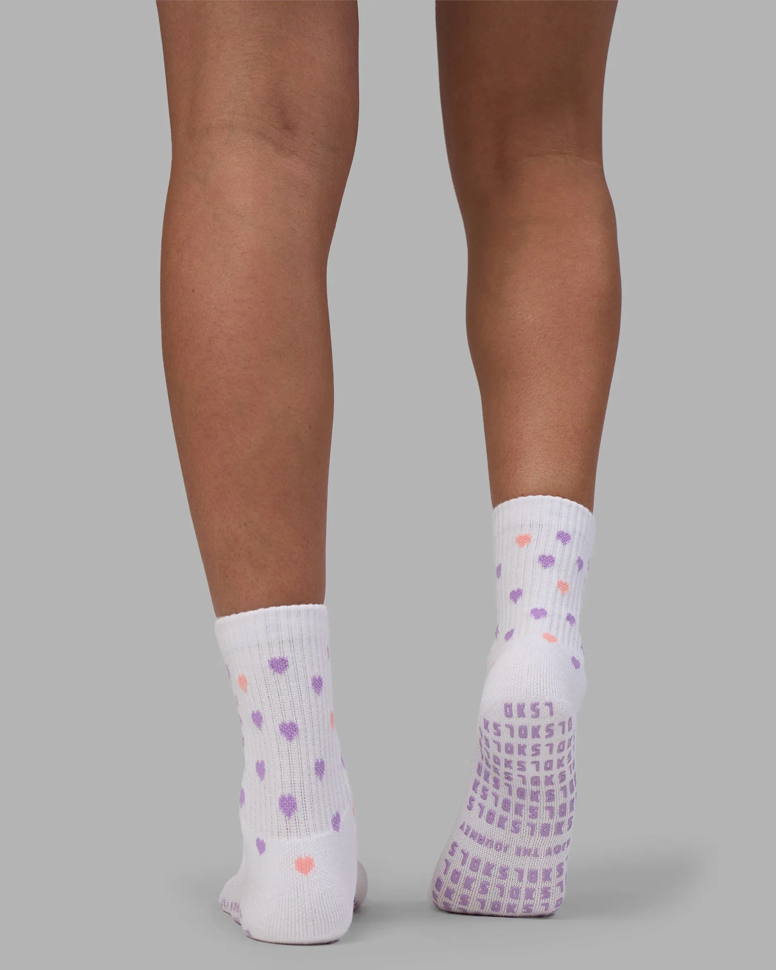 Love Strides Pilates Grip Socks - White-Pale Lilac sold by LSKD product image thumbnail 2
