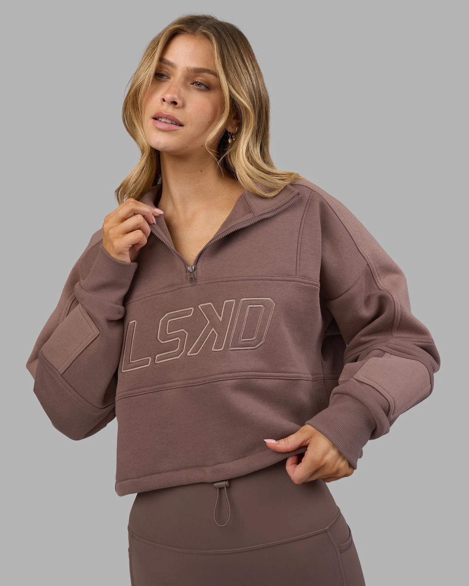 Slam Quarter Zip Sweater - Peppercorn sold by LSKD product image thumbnail 3