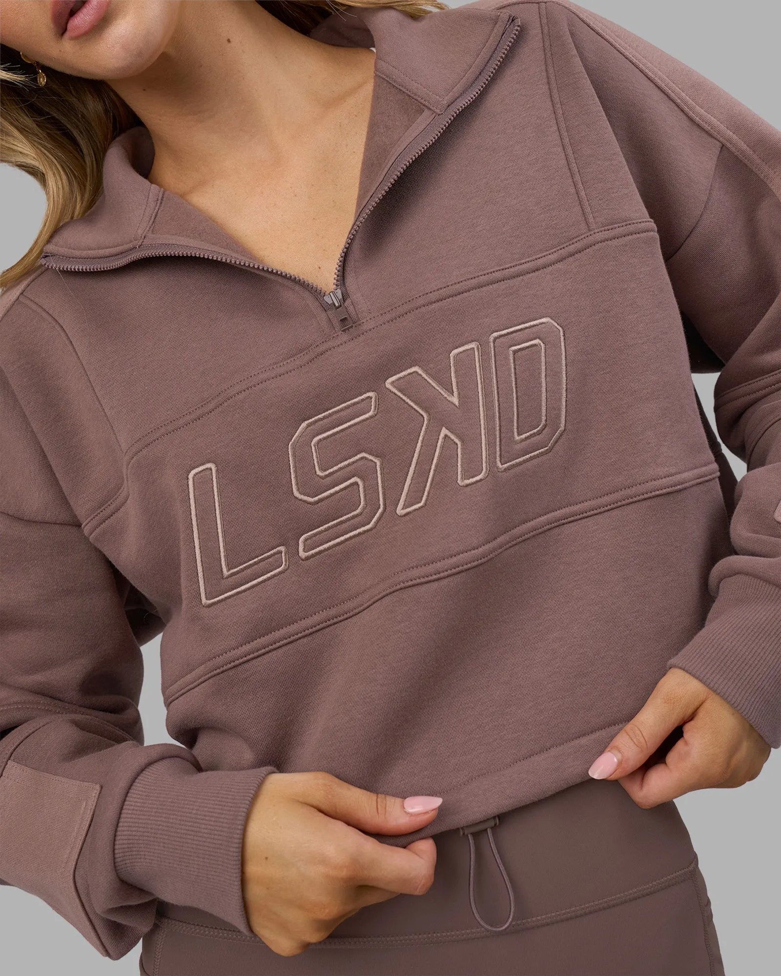 Slam Quarter Zip Sweater - Peppercorn sold by LSKD product image thumbnail 5