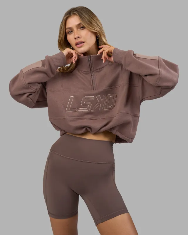 Slam Quarter Zip Sweater - Peppercorn sold by LSKD