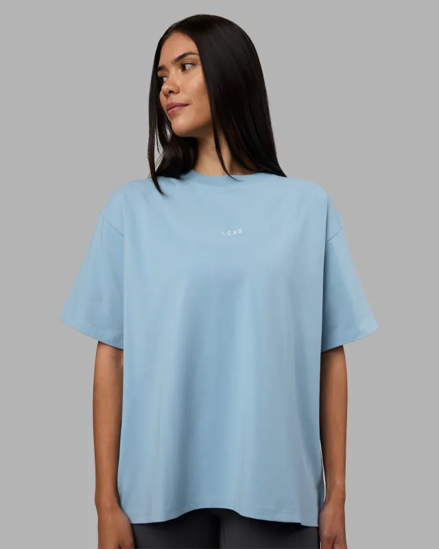 Go-To Heavyweight FLXCotton Oversized Tee - Glacier Lake sold by LSKD