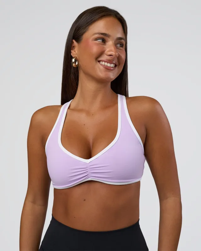 Luminous Sports Bra - Pale Lilac-White sold by LSKD