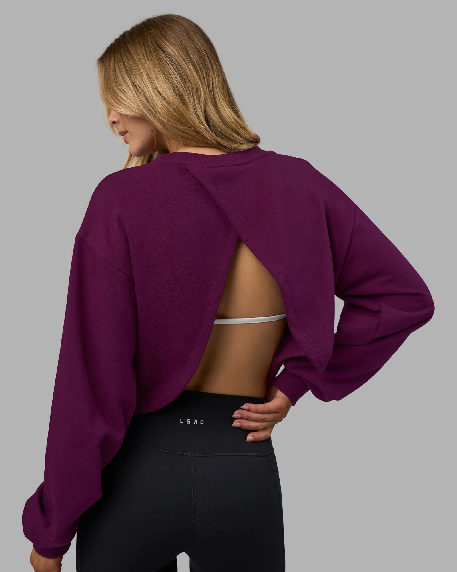 Breeze Open Back Sweater - Plum Caspia-Plum Caspia sold by LSKD product image thumbnail 5
