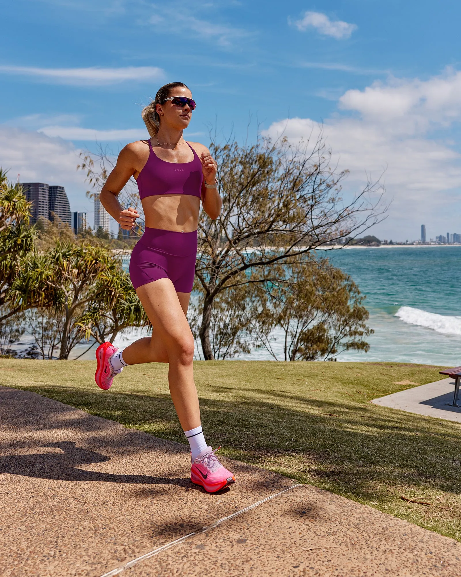 Twist Sports Bra - Plum Caspia sold by LSKD product image thumbnail 4