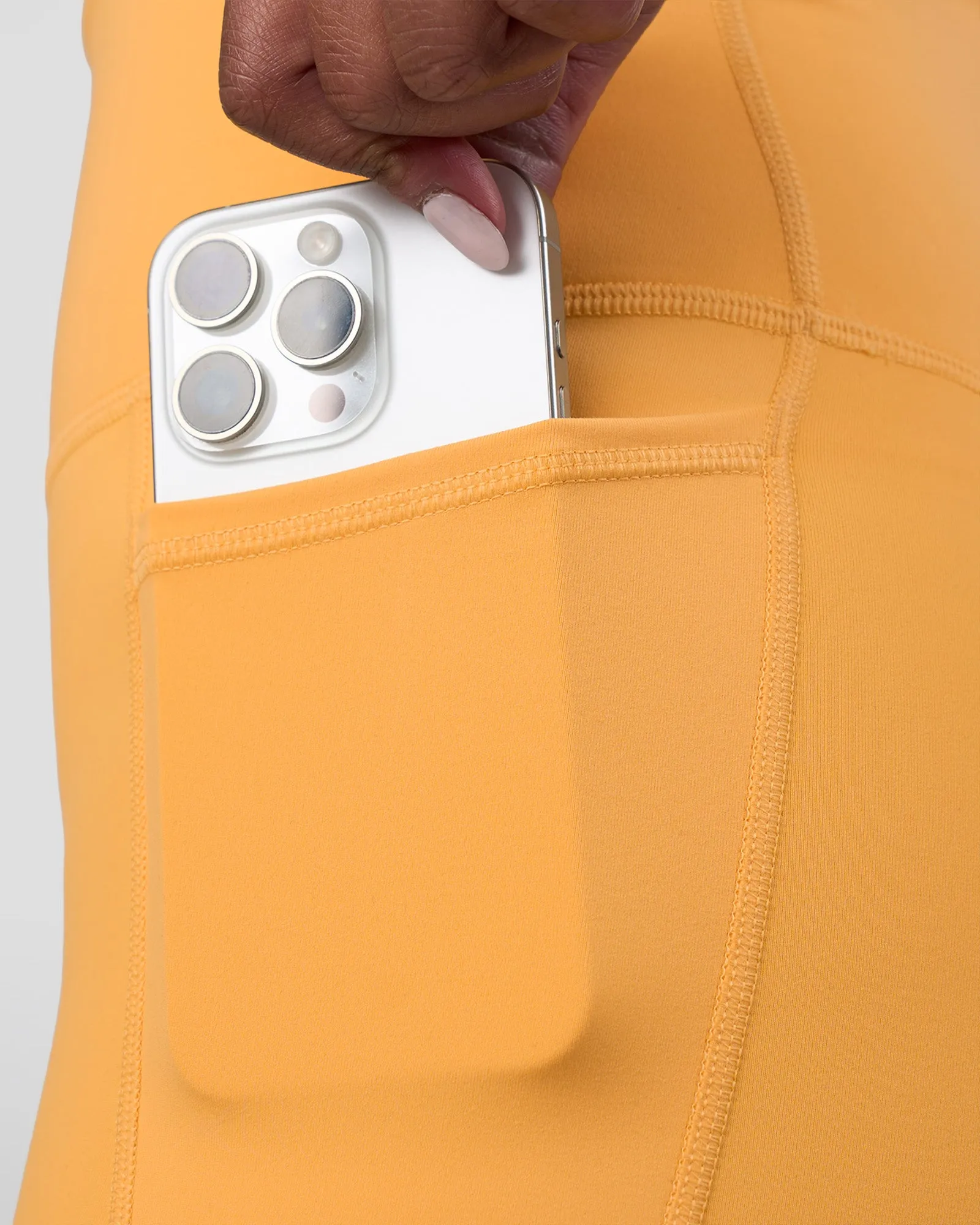 Fusion Ultra High-Rise 4" Short Pockets - Warm Apricot sold by LSKD product image thumbnail 3