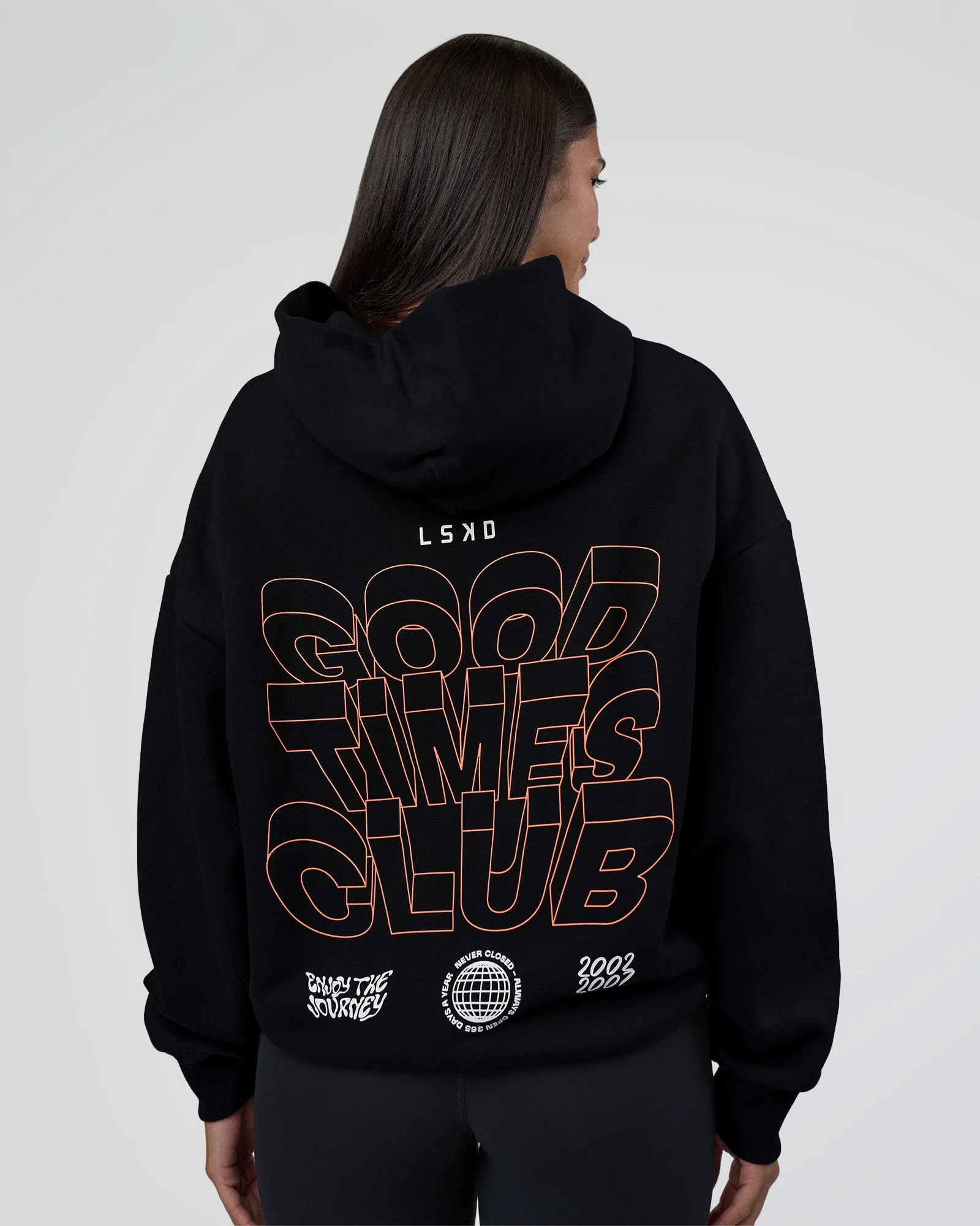 GTC CVC Fleece Unisex Oversized Hoodie - Black-Cantaloupe sold by LSKD product image thumbnail 2