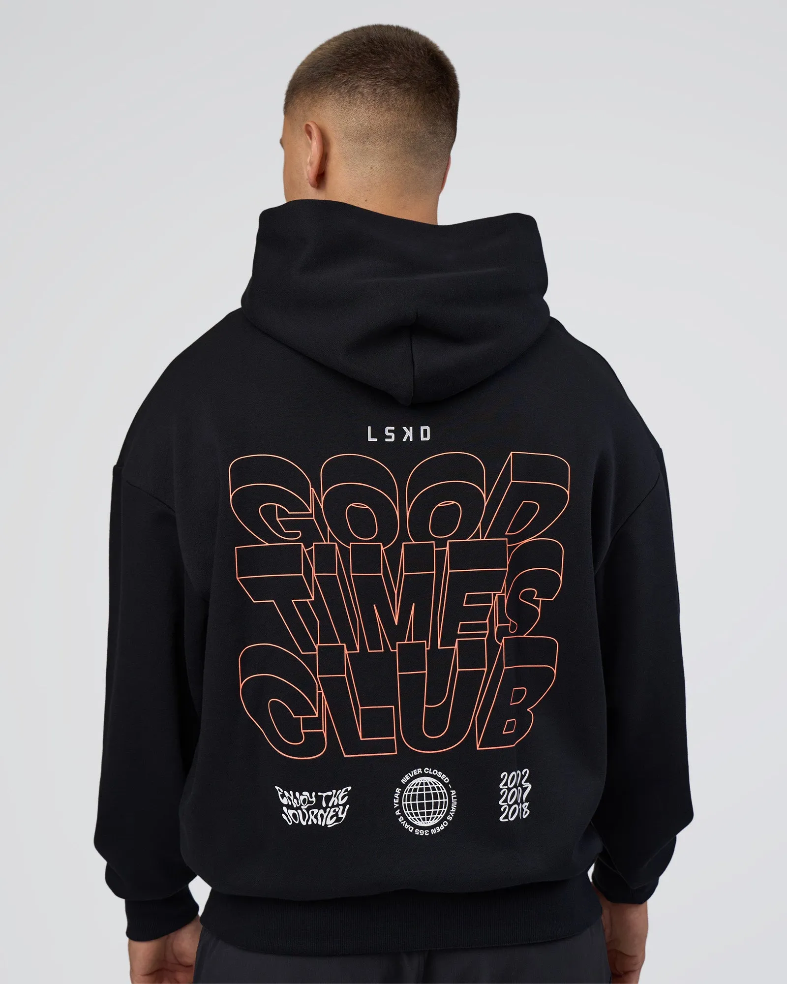 GTC CVC Fleece Unisex Oversized Hoodie - Black-Cantaloupe sold by LSKD product image thumbnail 4