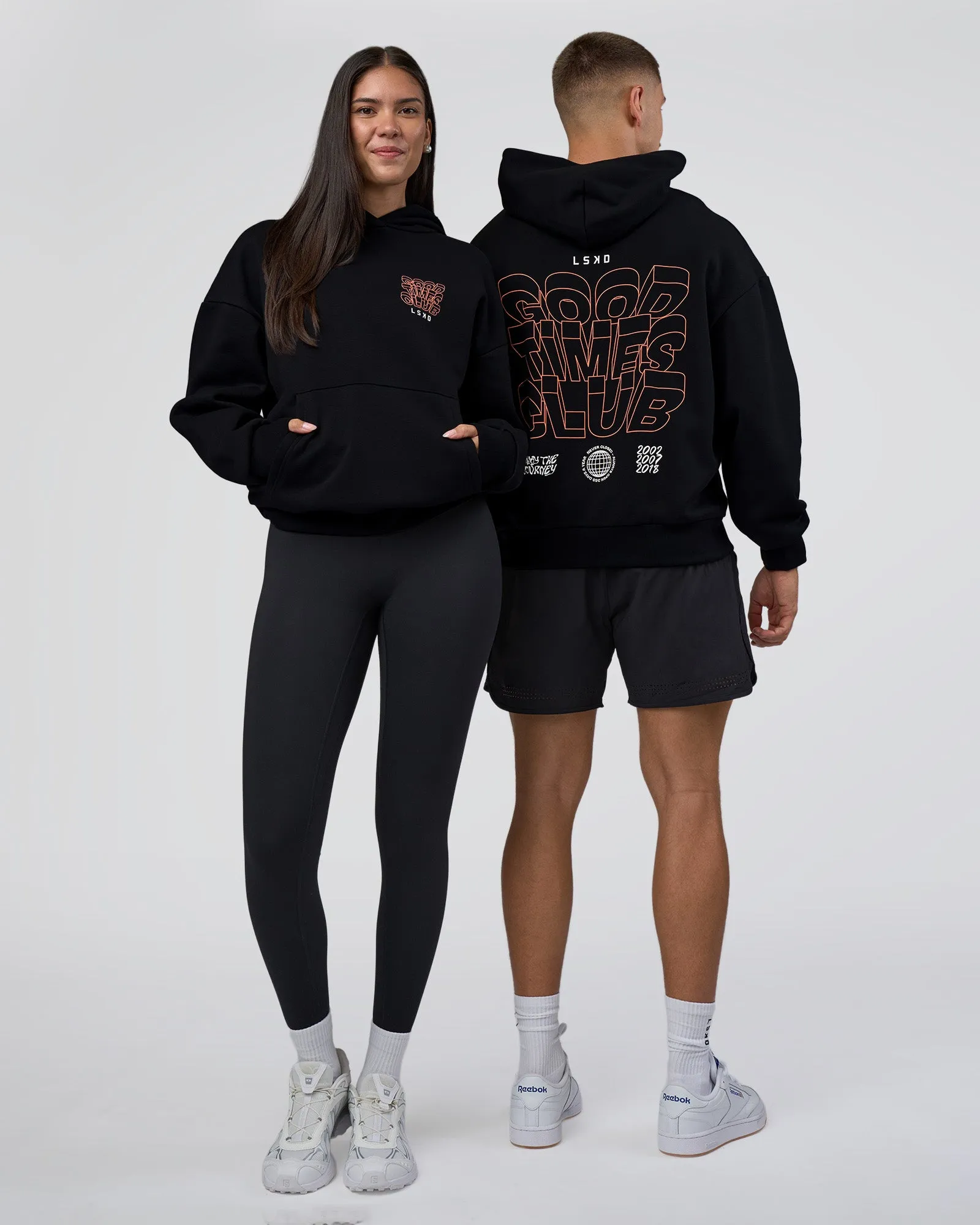 GTC CVC Fleece Unisex Oversized Hoodie - Black-Cantaloupe sold by LSKD