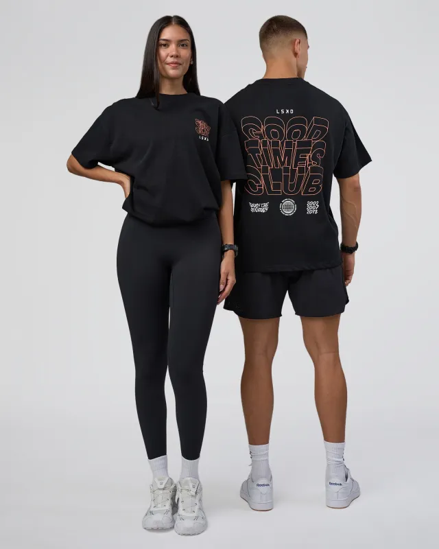 GTC Heavyweight Oversized Tee - Black-Cantaloupe sold by LSKD