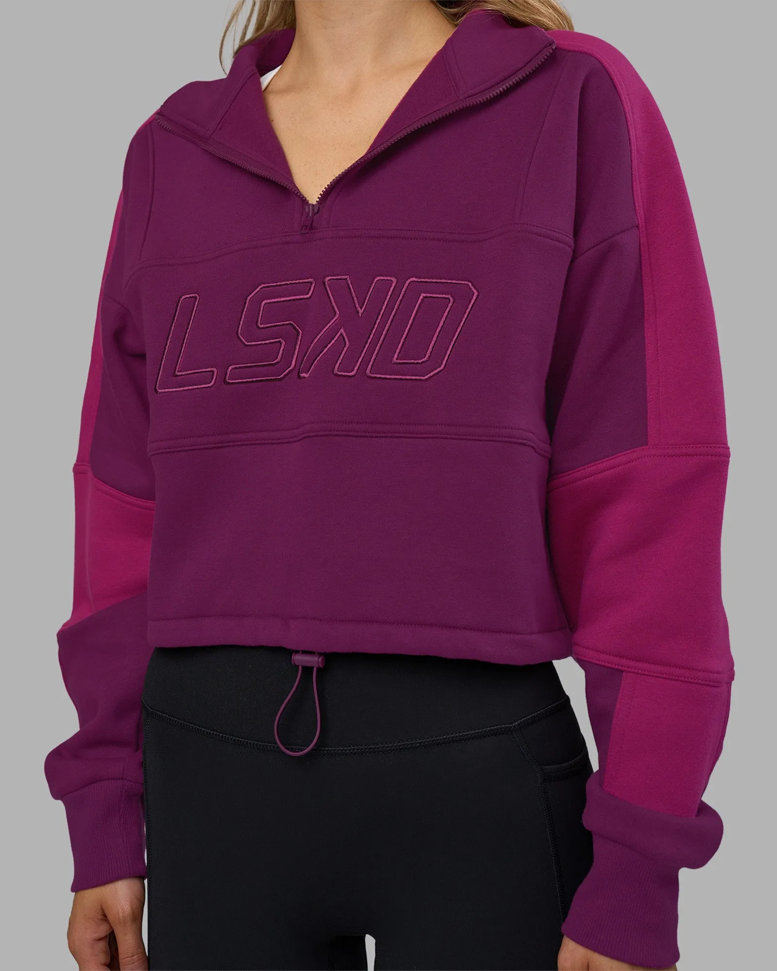 Slam Quarter Zip Sweater - Plum Caspia-Boysenberry sold by LSKD product image thumbnail 4