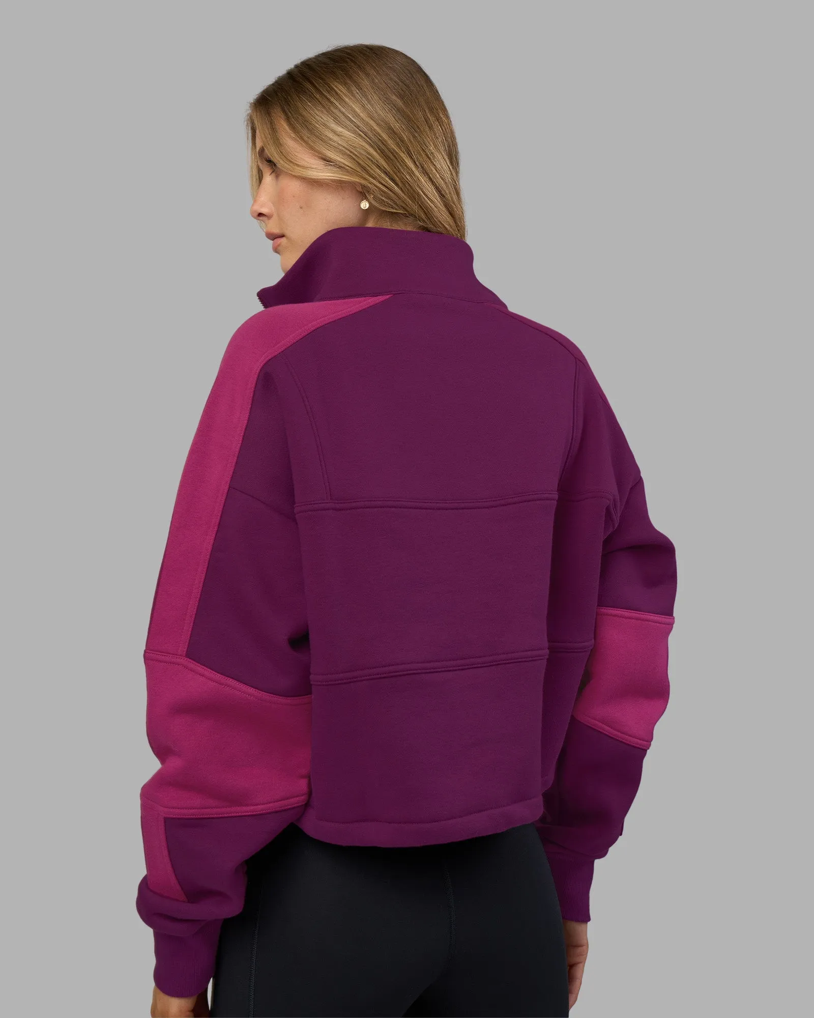 Slam Quarter Zip Sweater - Plum Caspia-Boysenberry sold by LSKD product image thumbnail 3