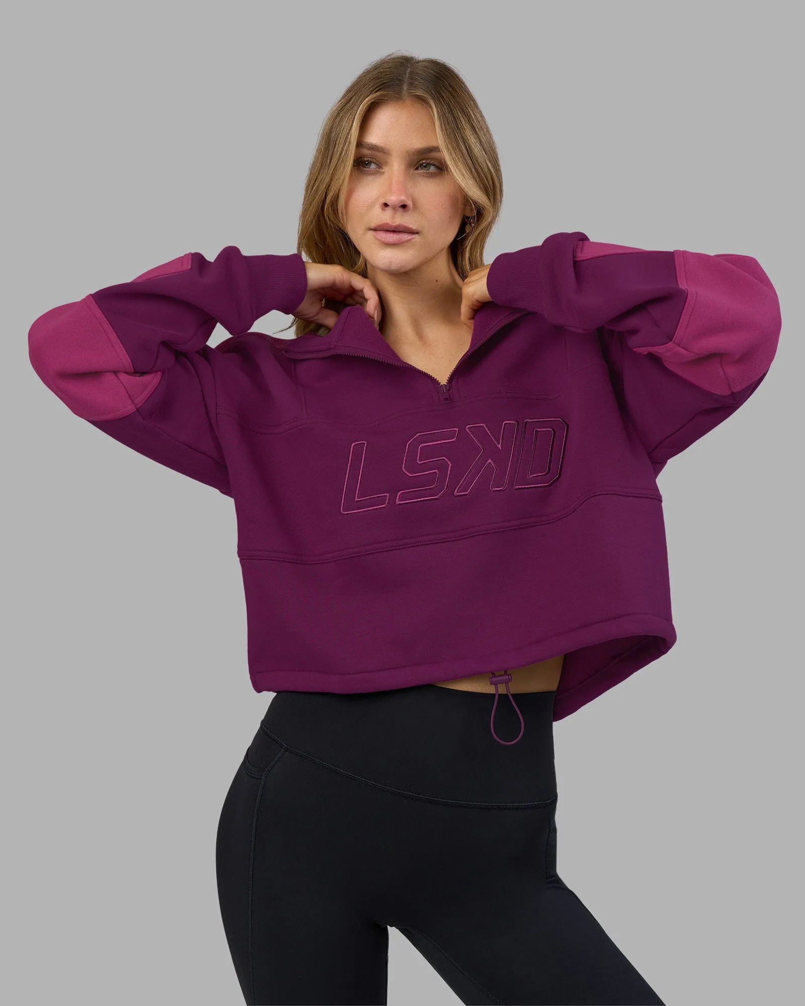 Slam Quarter Zip Sweater - Plum Caspia-Boysenberry sold by LSKD