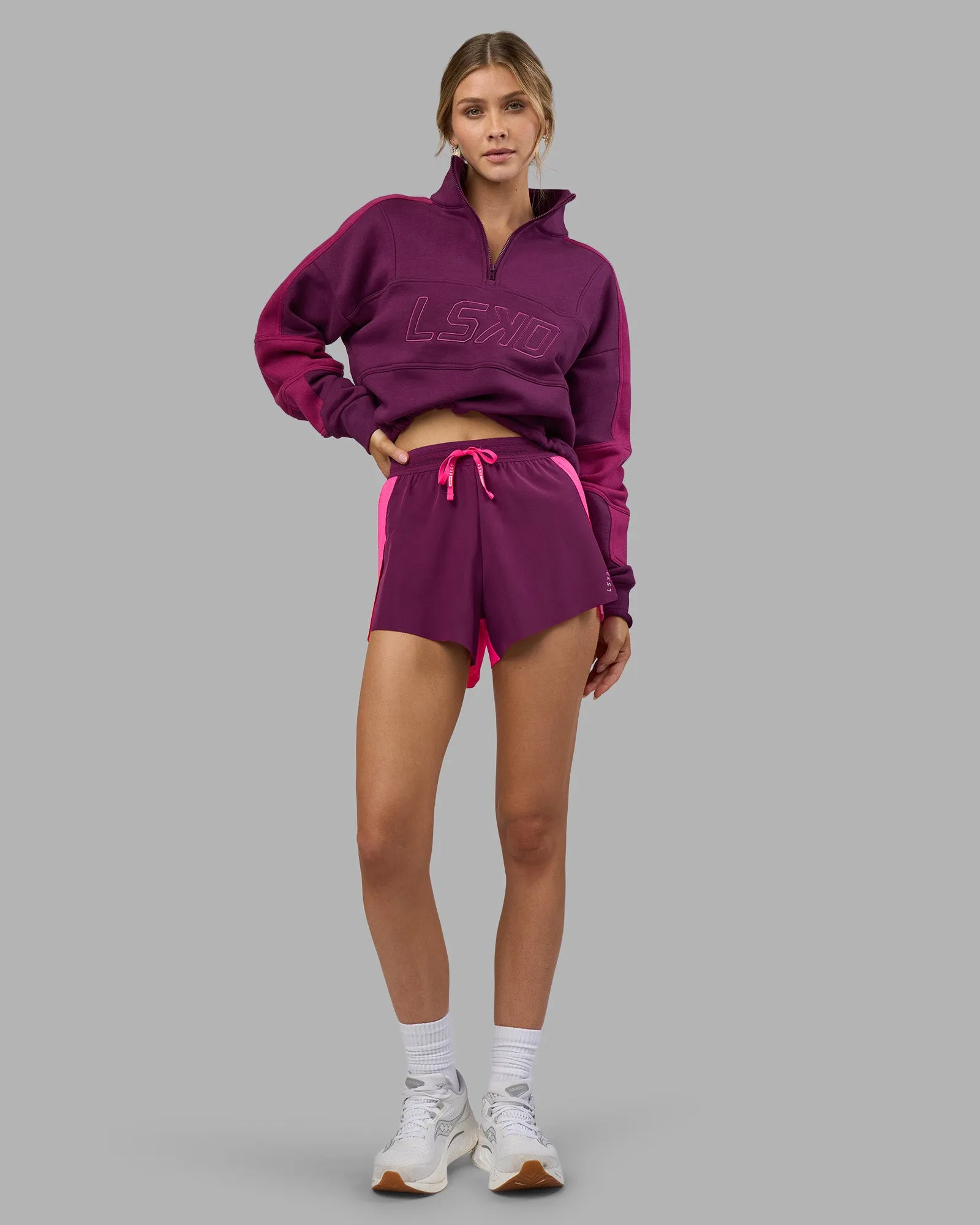Accelerate 3" High-Rise Running Short - Ultra Pink-Plum Caspia sold by LSKD product image thumbnail 5