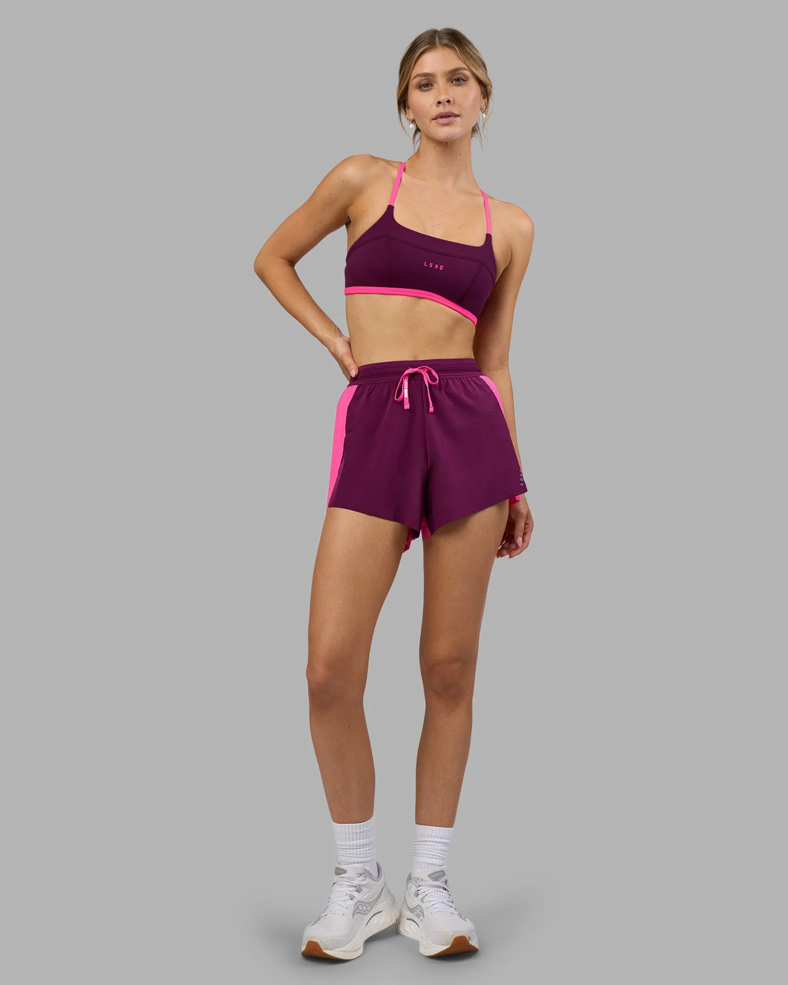 Accelerate 3" High-Rise Running Short - Ultra Pink-Plum Caspia sold by LSKD product image thumbnail 2