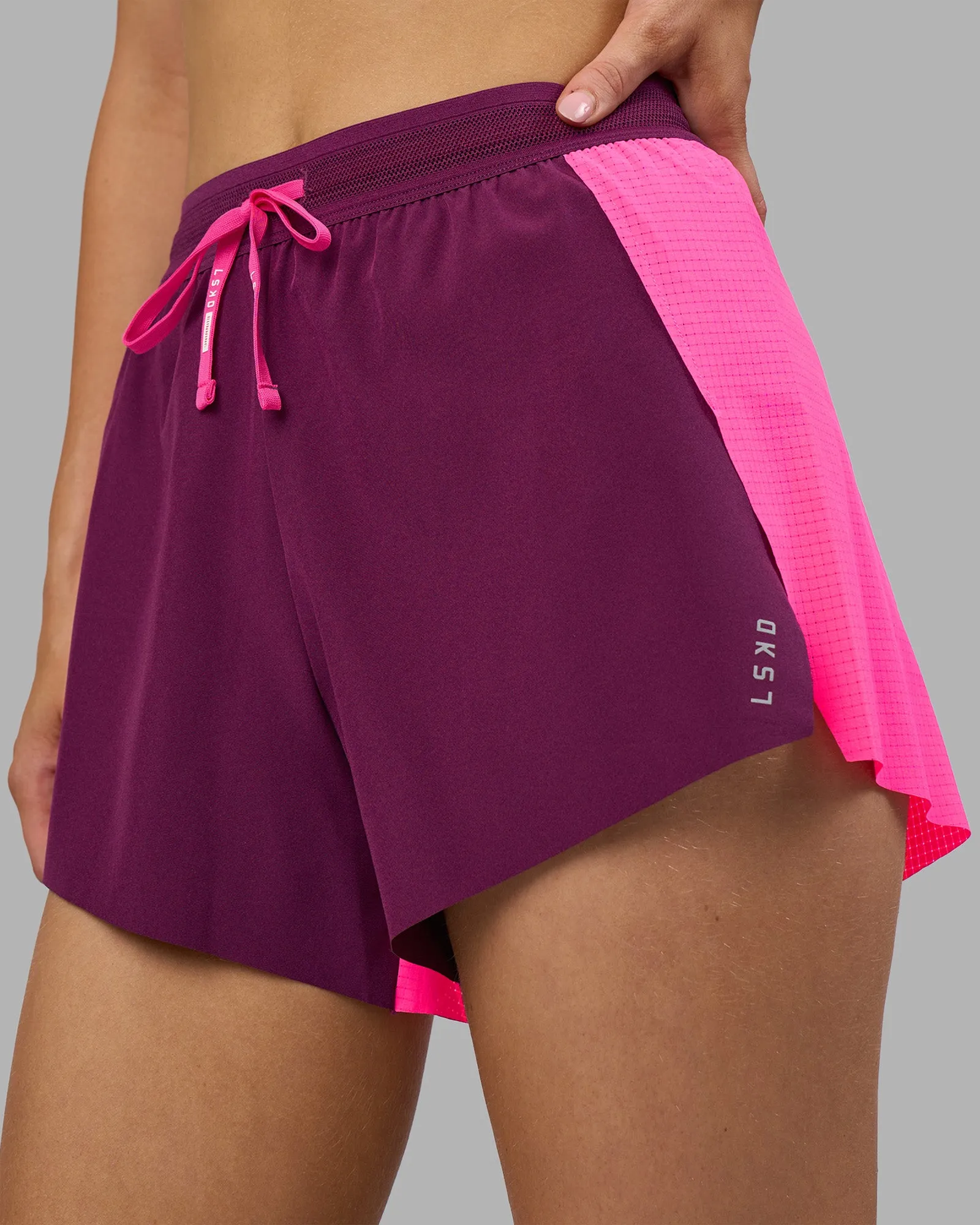 Accelerate 3" High-Rise Running Short - Ultra Pink-Plum Caspia sold by LSKD product image thumbnail 3