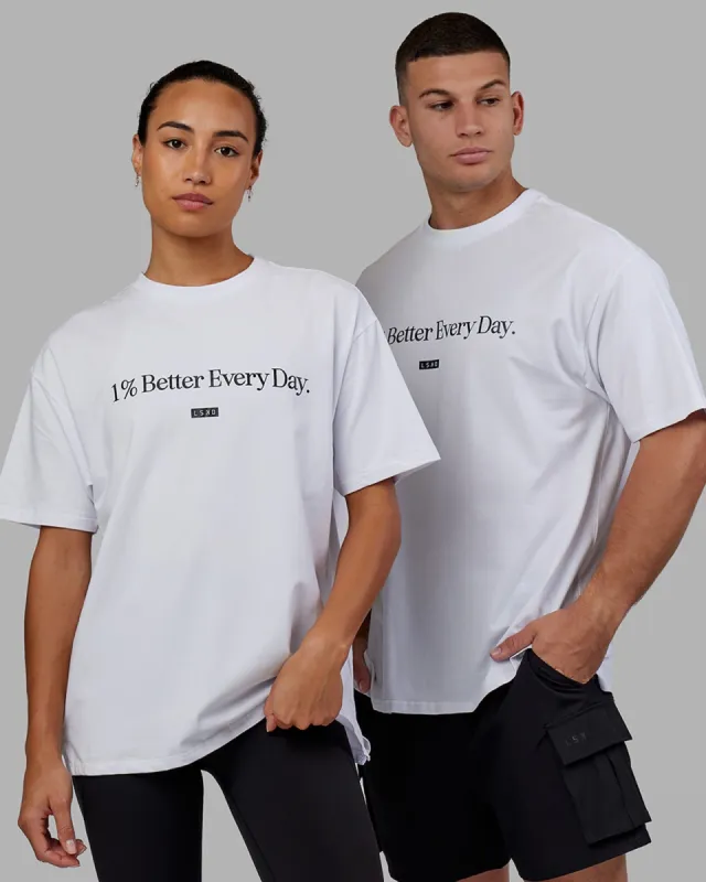 1% Better FLXCotton Tee Oversize - White sold by LSKD