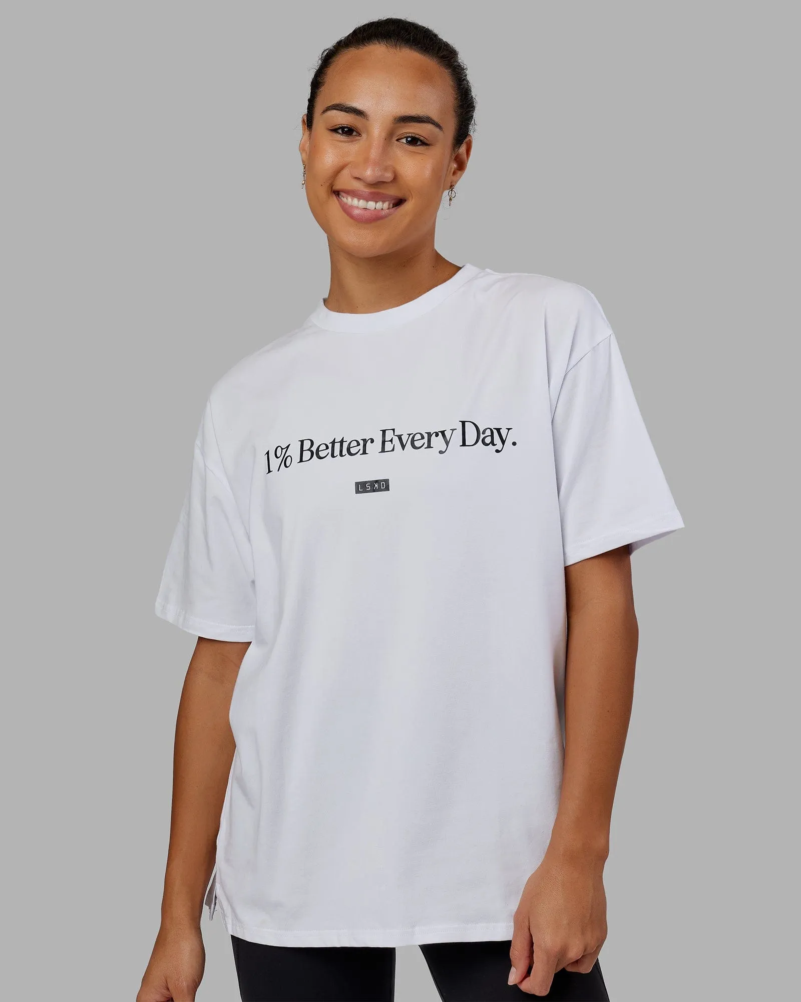 1% Better FLXCotton Tee Oversize - White sold by LSKD product image thumbnail 5