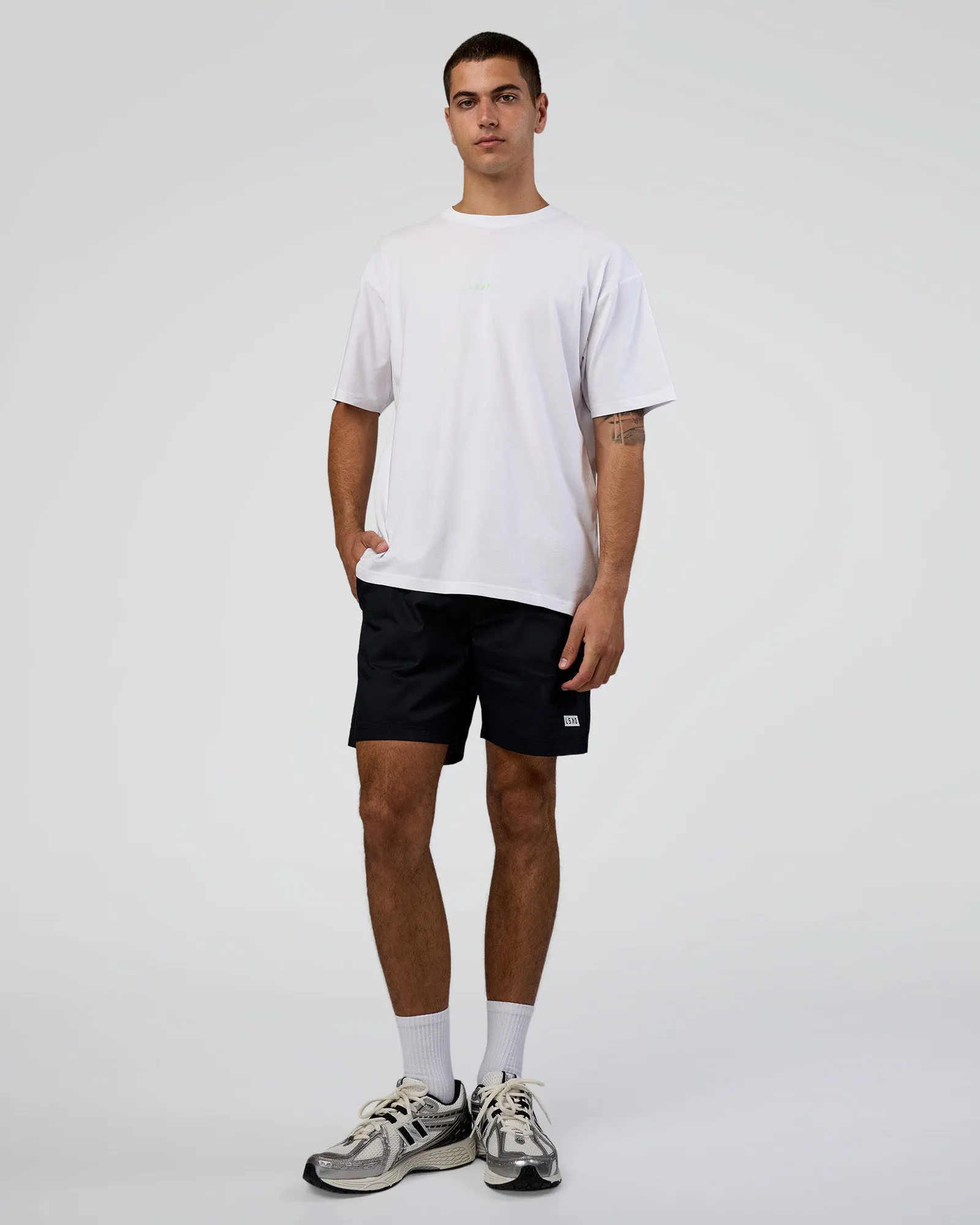 Together We Rise FLXCotton Oversized Tee - White-Solar Lime sold by LSKD product image thumbnail 2