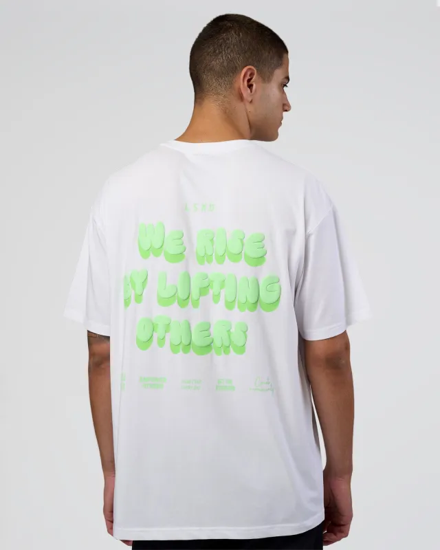 Together We Rise FLXCotton Oversized Tee - White-Solar Lime sold by LSKD