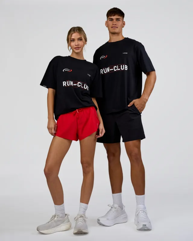 LSKD Run Club FLXCotton Oversized Tee - Black-White sold by LSKD