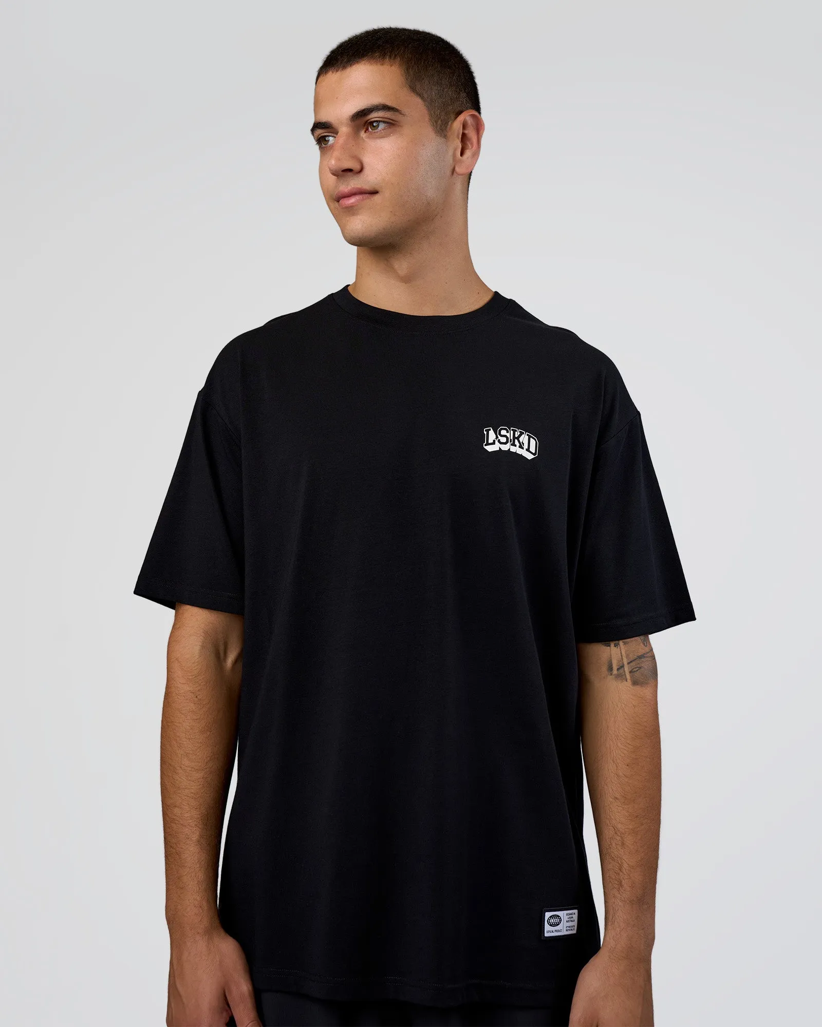 Grid FLXCotton Oversized Tee - Black-White sold by LSKD product image thumbnail 2