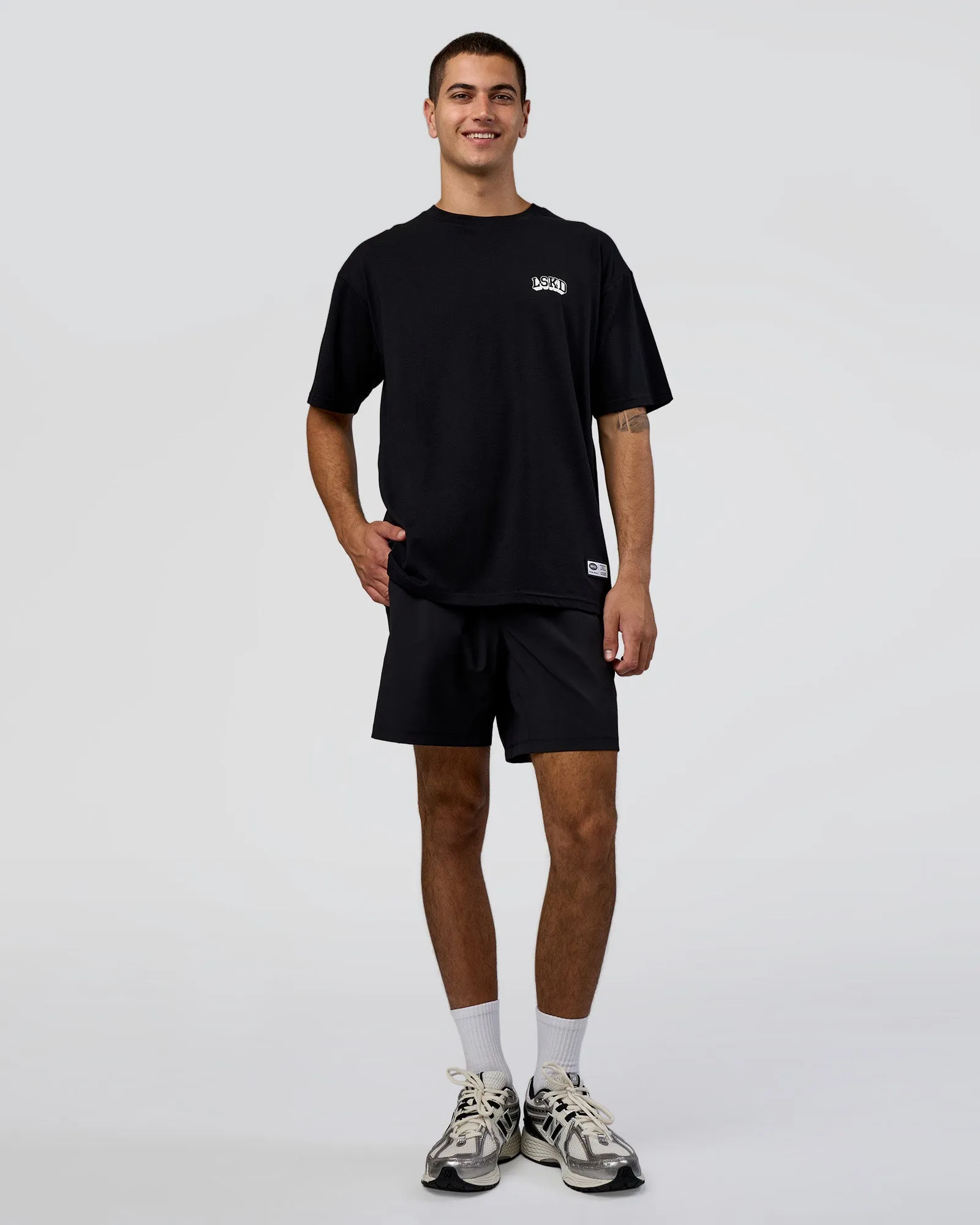 Grid FLXCotton Oversized Tee - Black-White sold by LSKD product image thumbnail 5