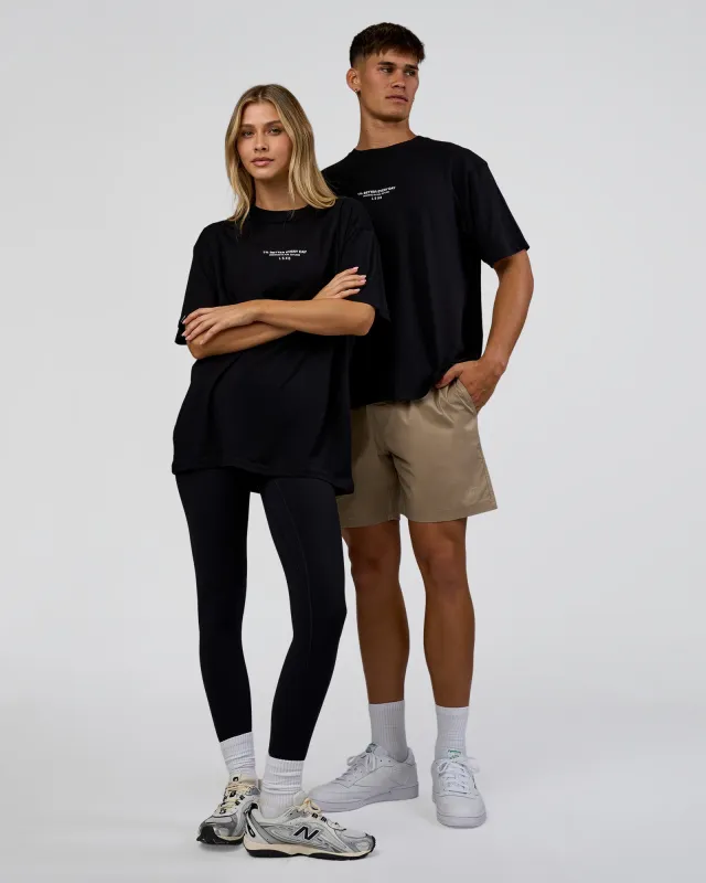 1% Better Every Day EST FLXCotton Oversized Tee - Black sold by LSKD