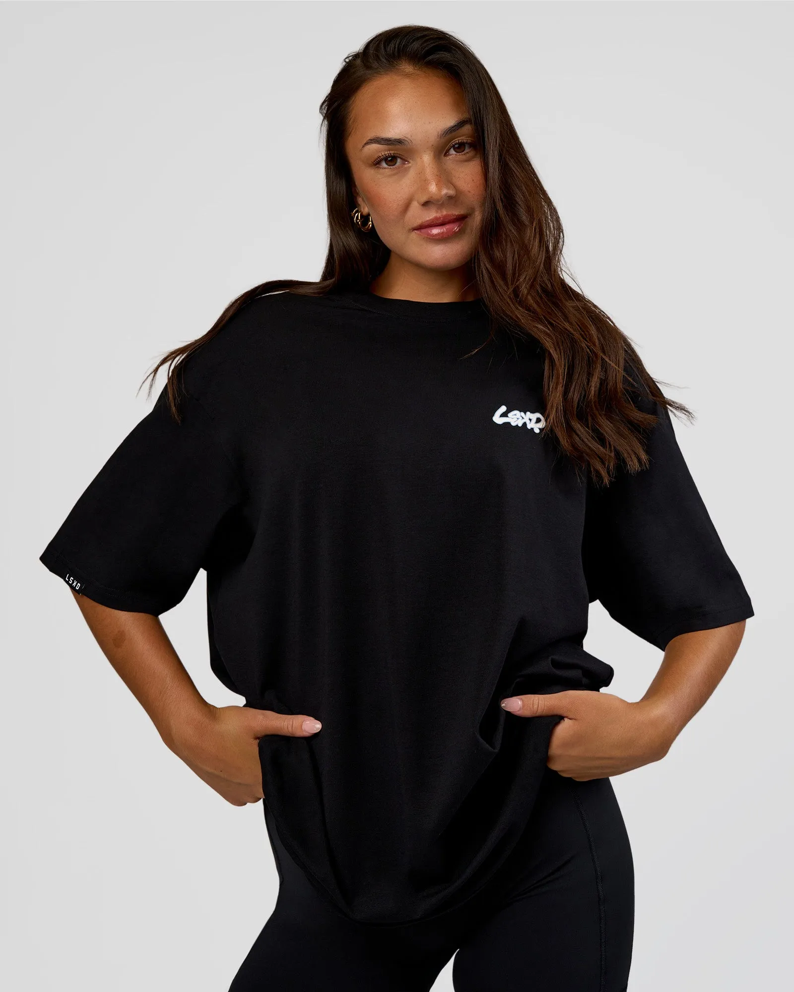 Break Through FLXCotton Oversized Tee - Black-Open Air sold by LSKD product image thumbnail 4
